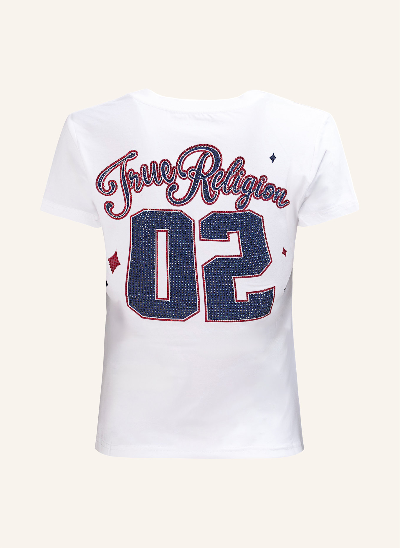 TRUE RELIGION T-Shirt CRYSTAL: WEISS