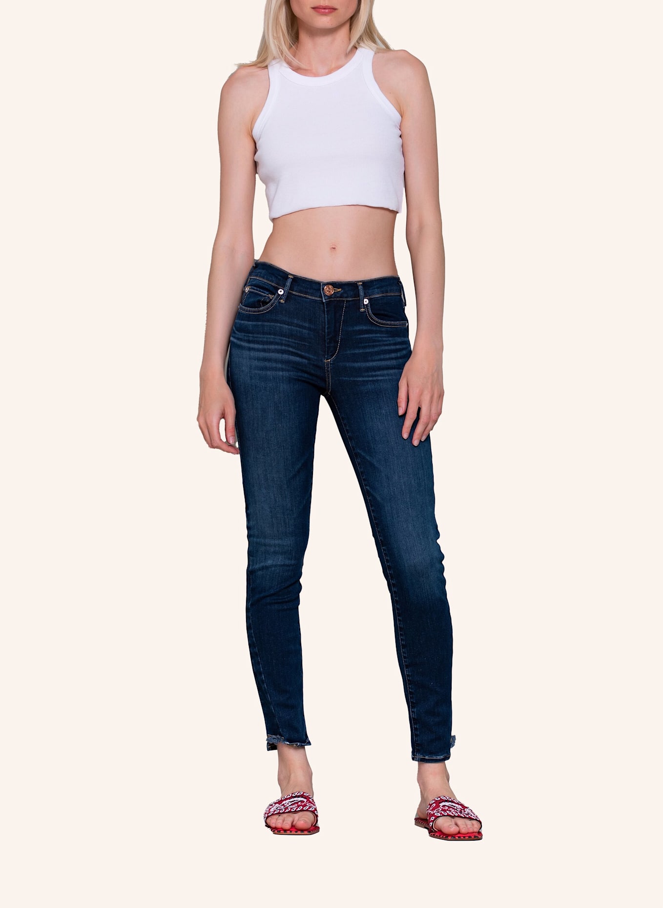 TRUE RELIGION Jeans HALLE Triangel: BLAUGRAU/ DUNKELBLAU