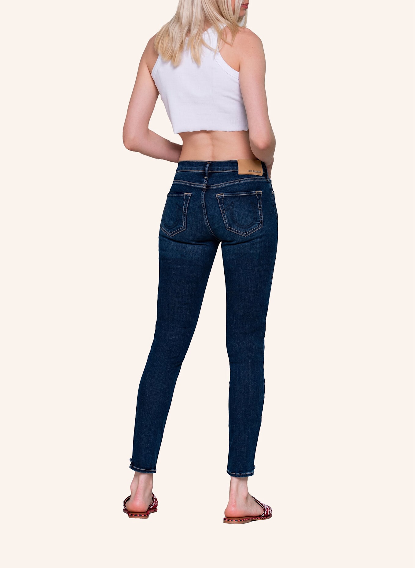TRUE RELIGION Jeans HALLE Triangel: BLAUGRAU/ DUNKELBLAU