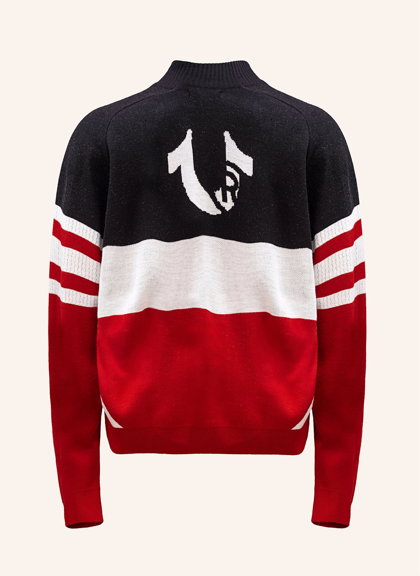 TRUE RELIGION Zip-Sweatshirt RACING: ROT/ BLAU/ WEISS