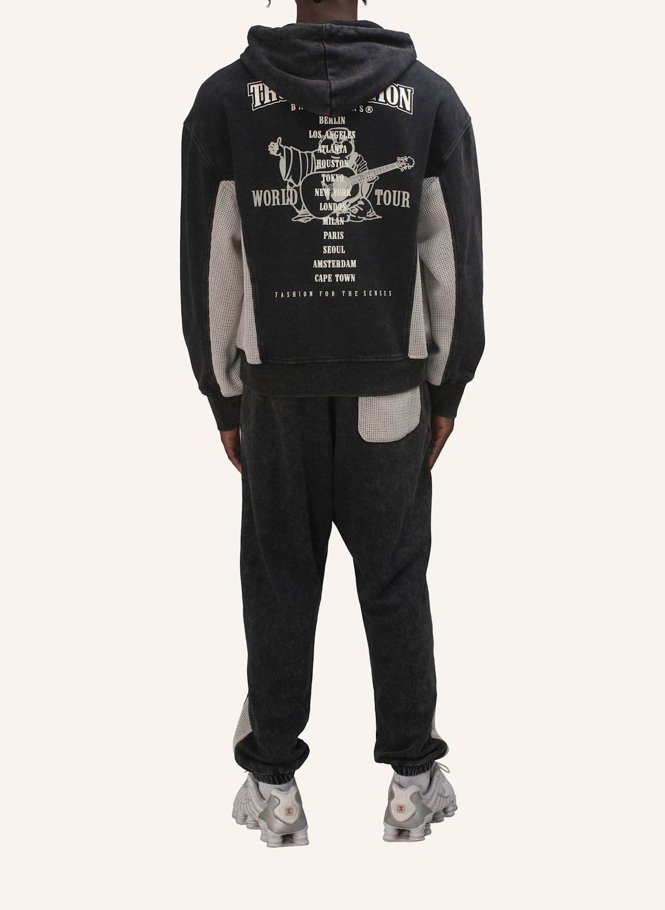 TRUE RELIGION Zip-Hoodie: SCHWARZ