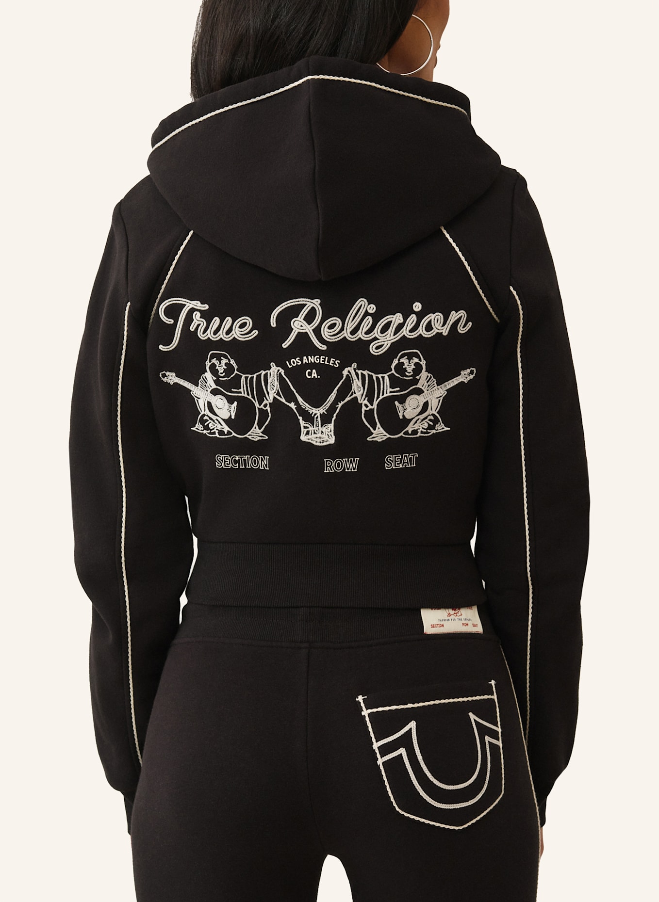 TRUE RELIGION Hoodie: SCHWARZ