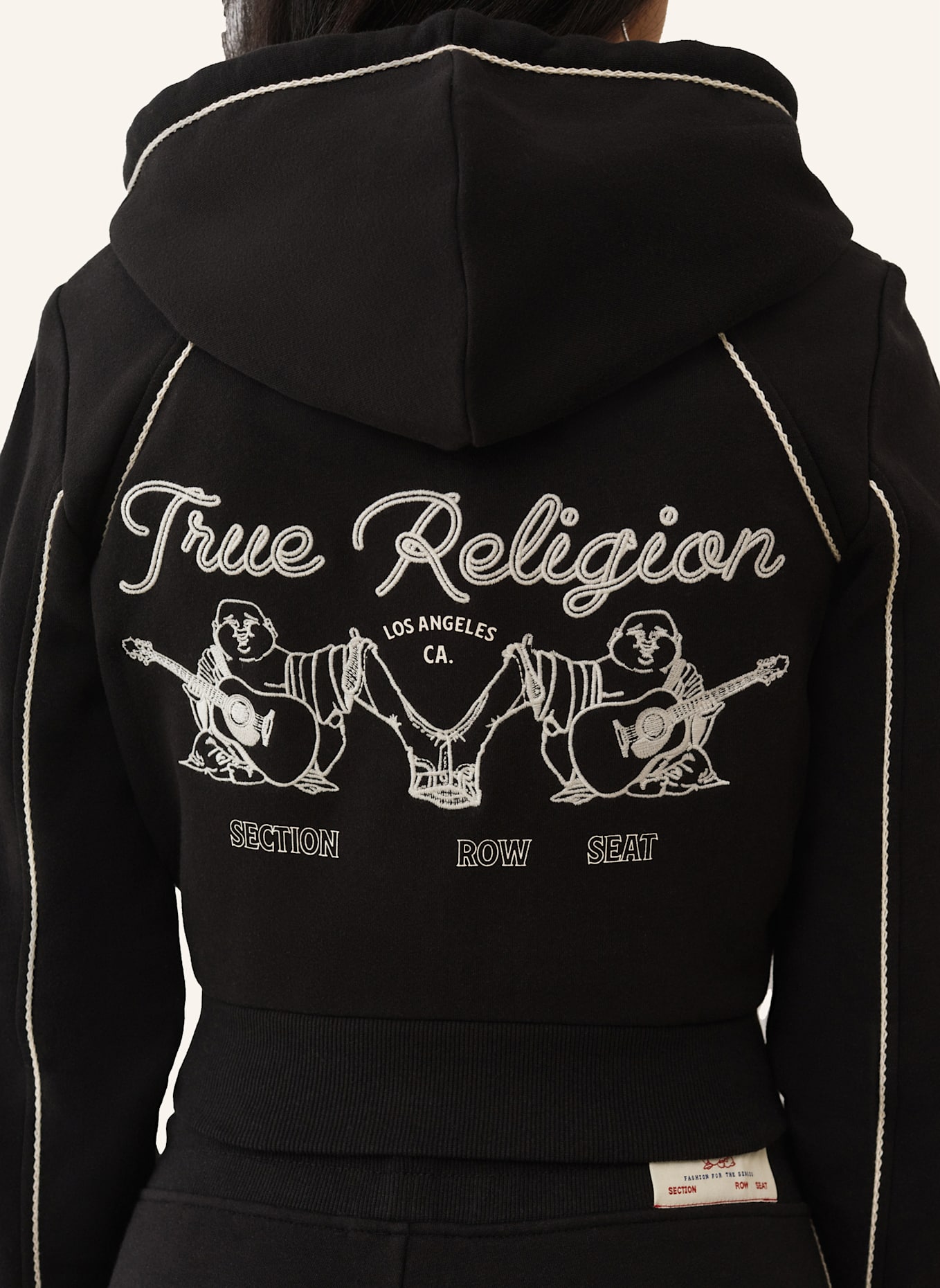 TRUE RELIGION Hoodie: SCHWARZ
