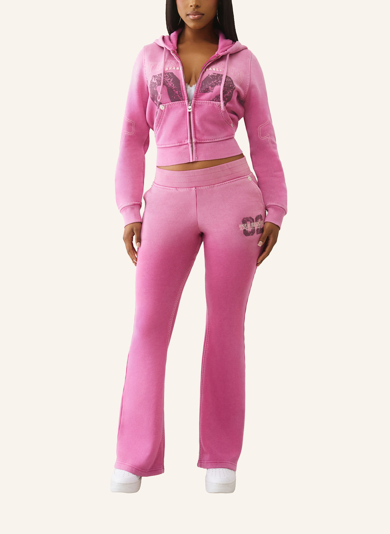 TRUE RELIGION Hoddie BIG T: PINK