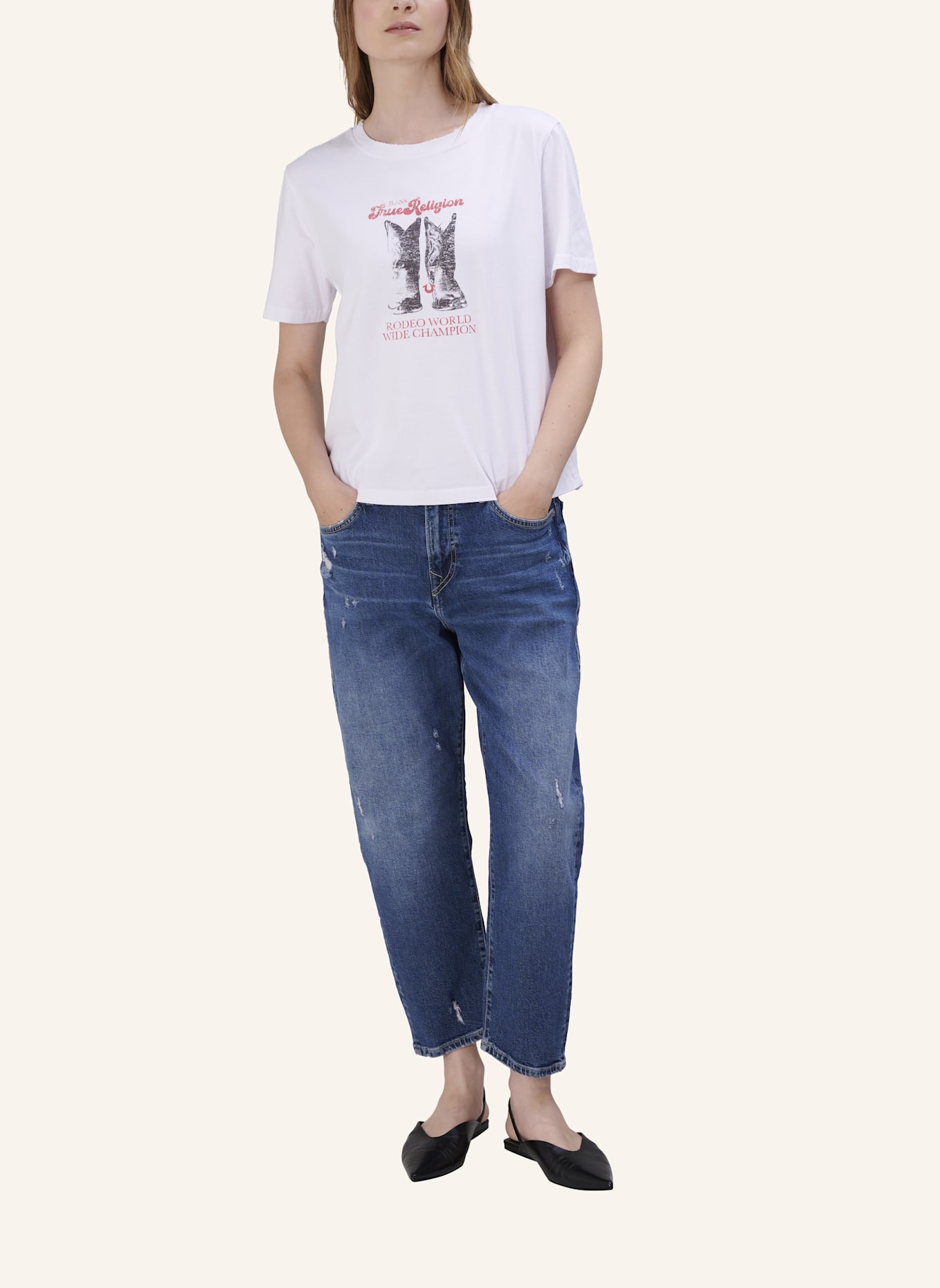 TRUE RELIGION T-Shirt BOOTS: WEISS