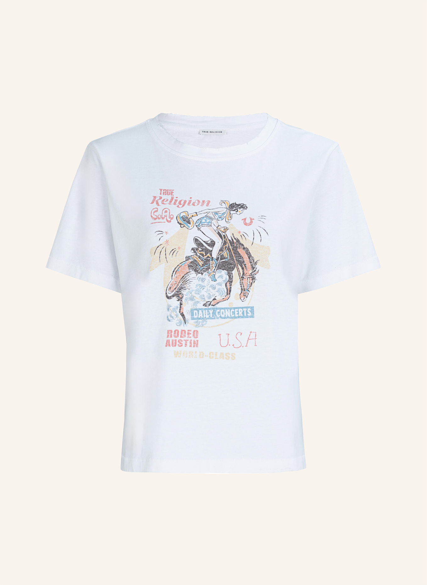 TRUE RELIGION T-Shirt RODEO: WEISS