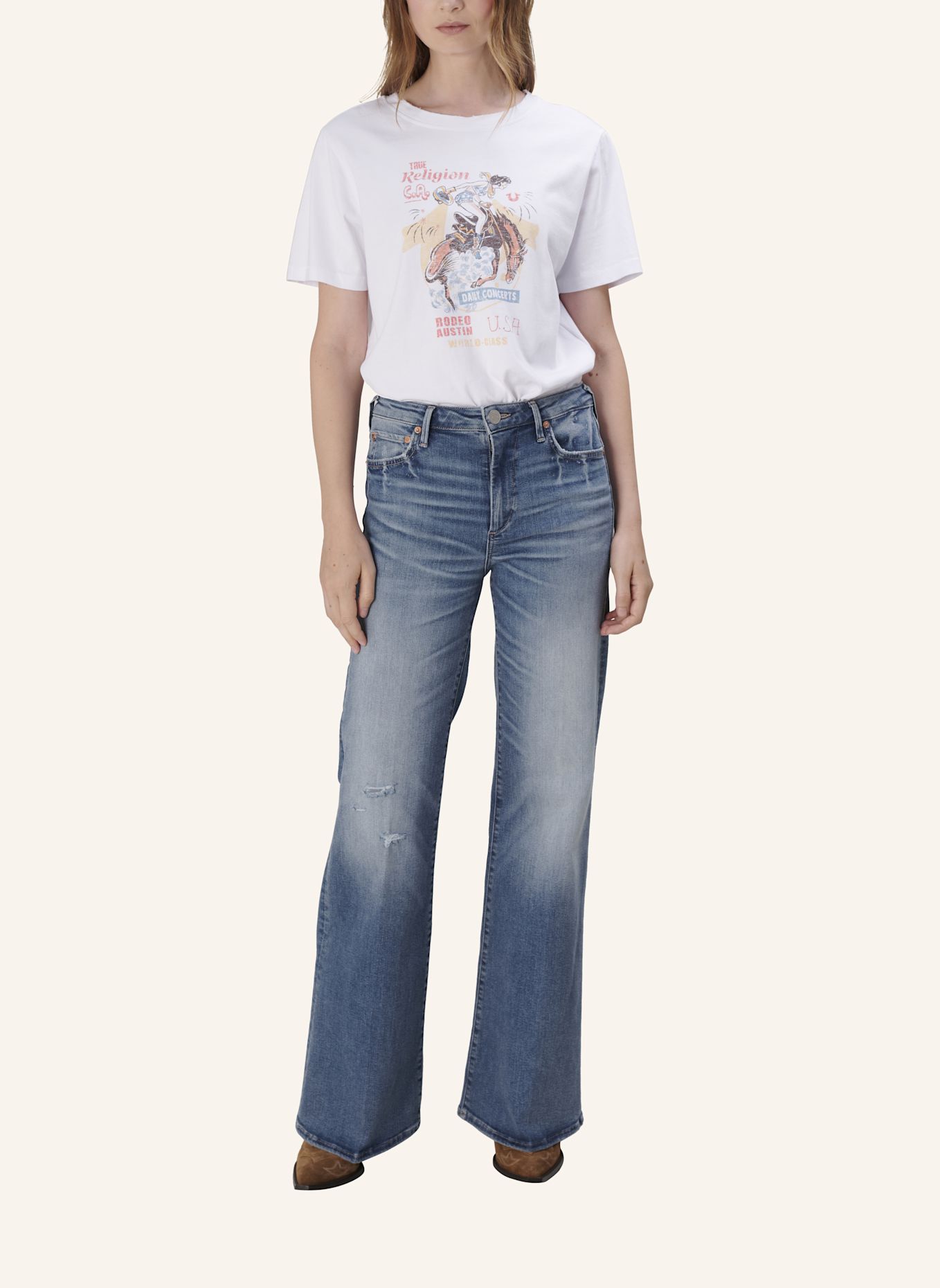 TRUE RELIGION T-Shirt RODEO: WEISS