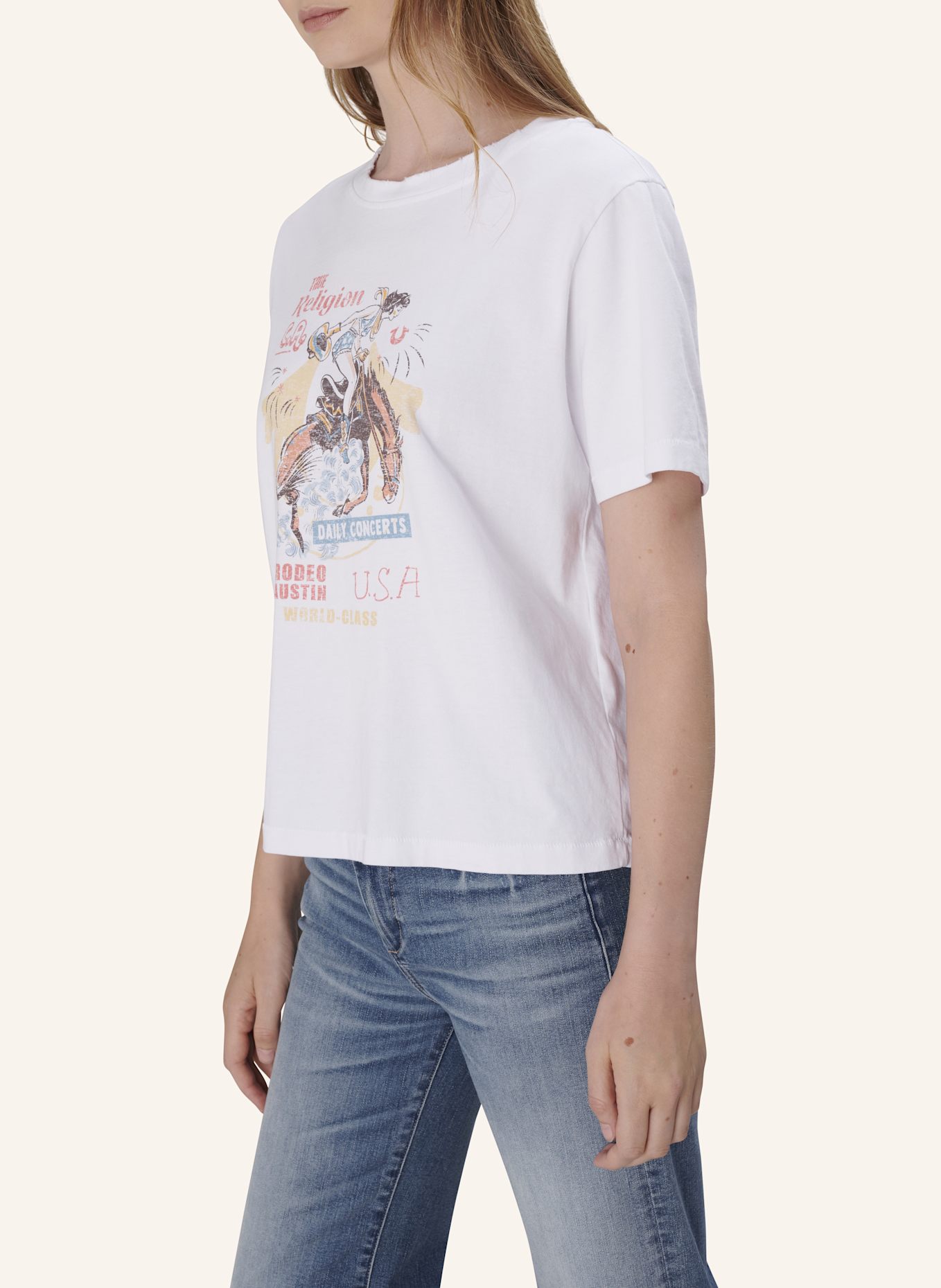 TRUE RELIGION T-Shirt RODEO: WEISS
