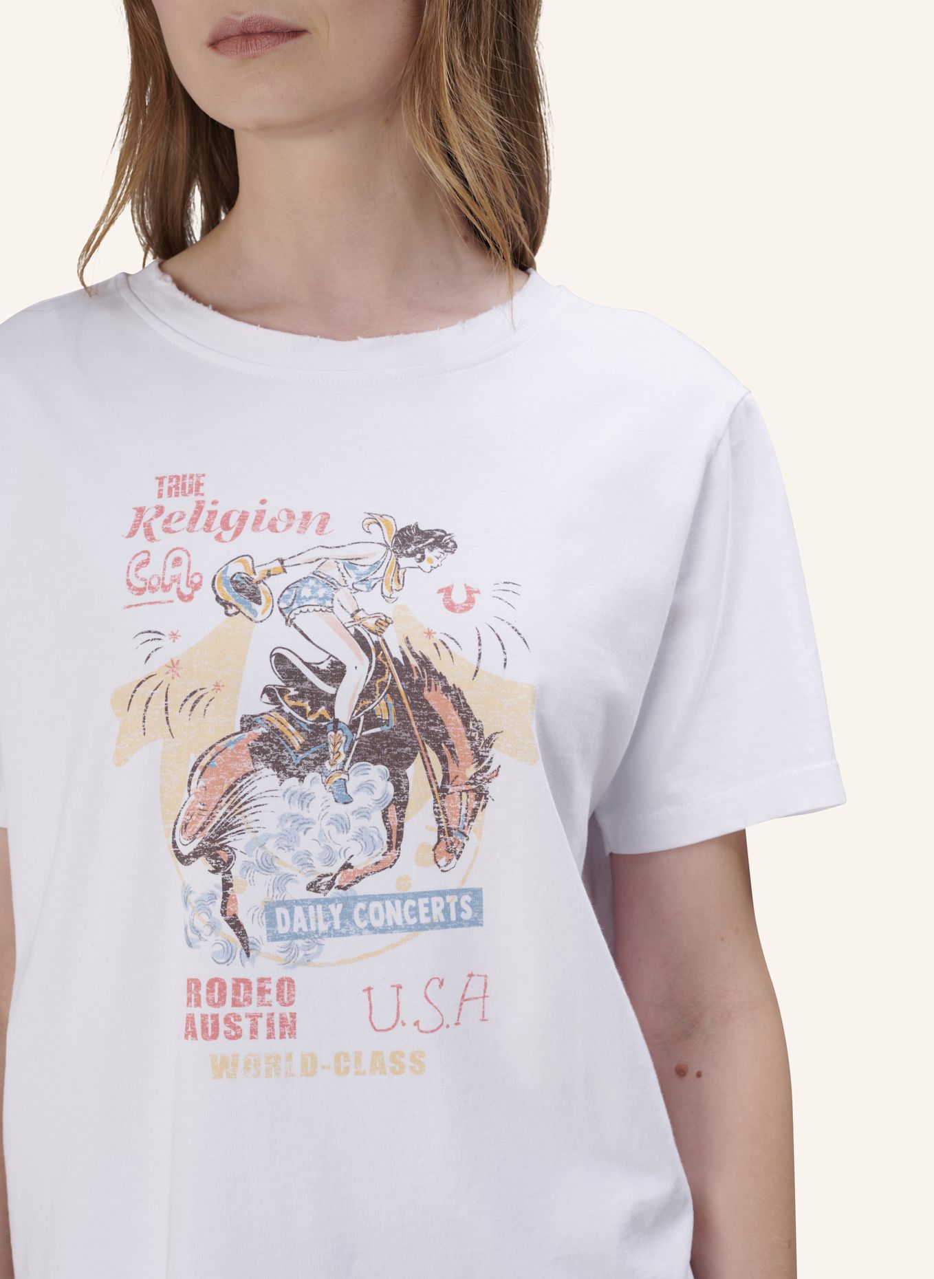 TRUE RELIGION T-Shirt RODEO: WEISS