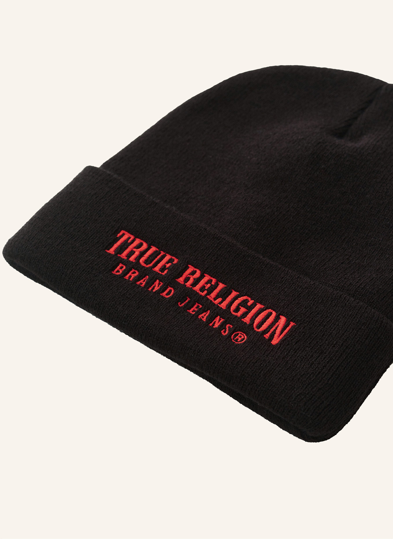 TRUE RELIGION Beanie: SCHWARZ