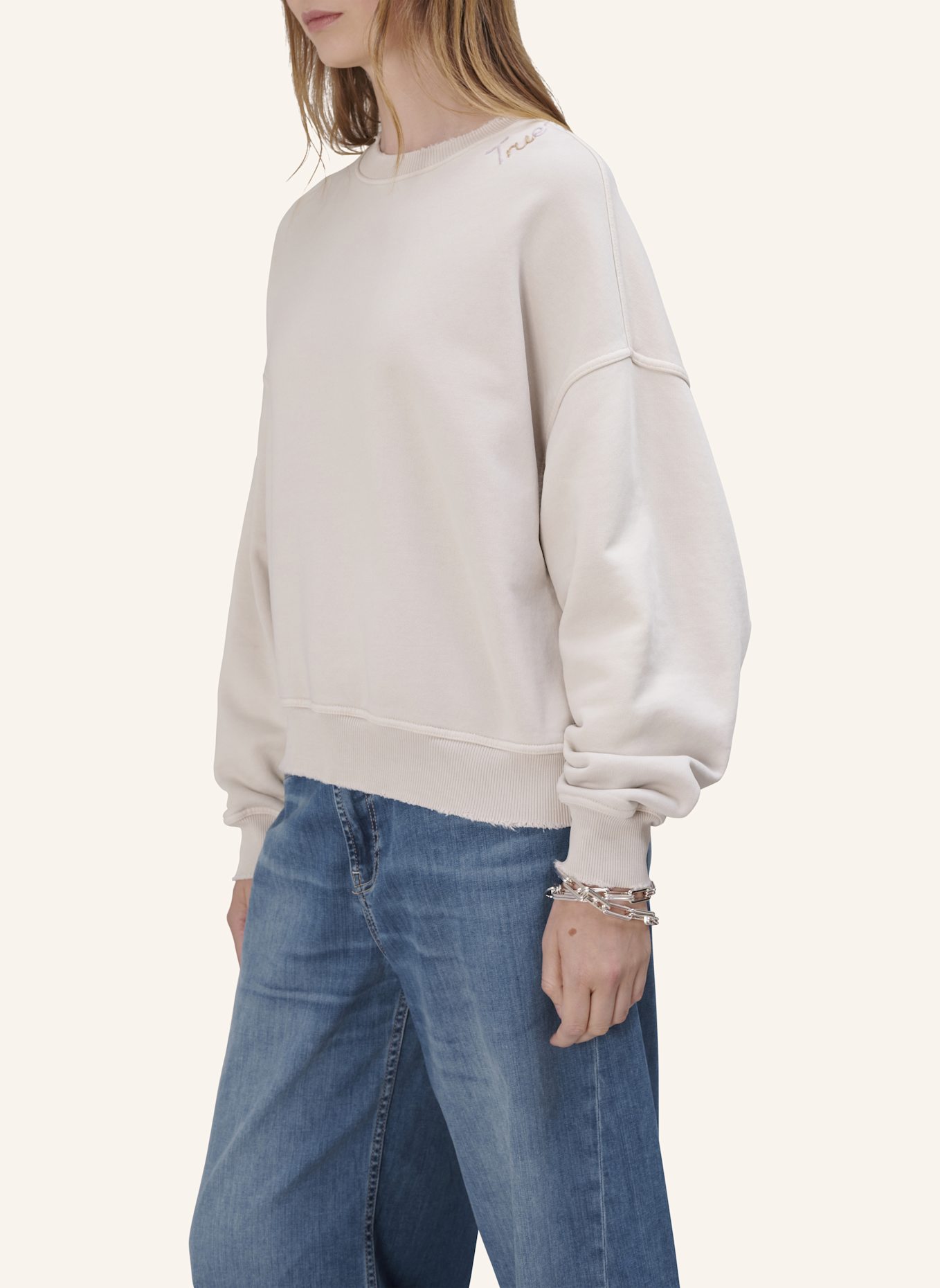 TRUE RELIGION Sweatshirt EMBRO: BEIGE