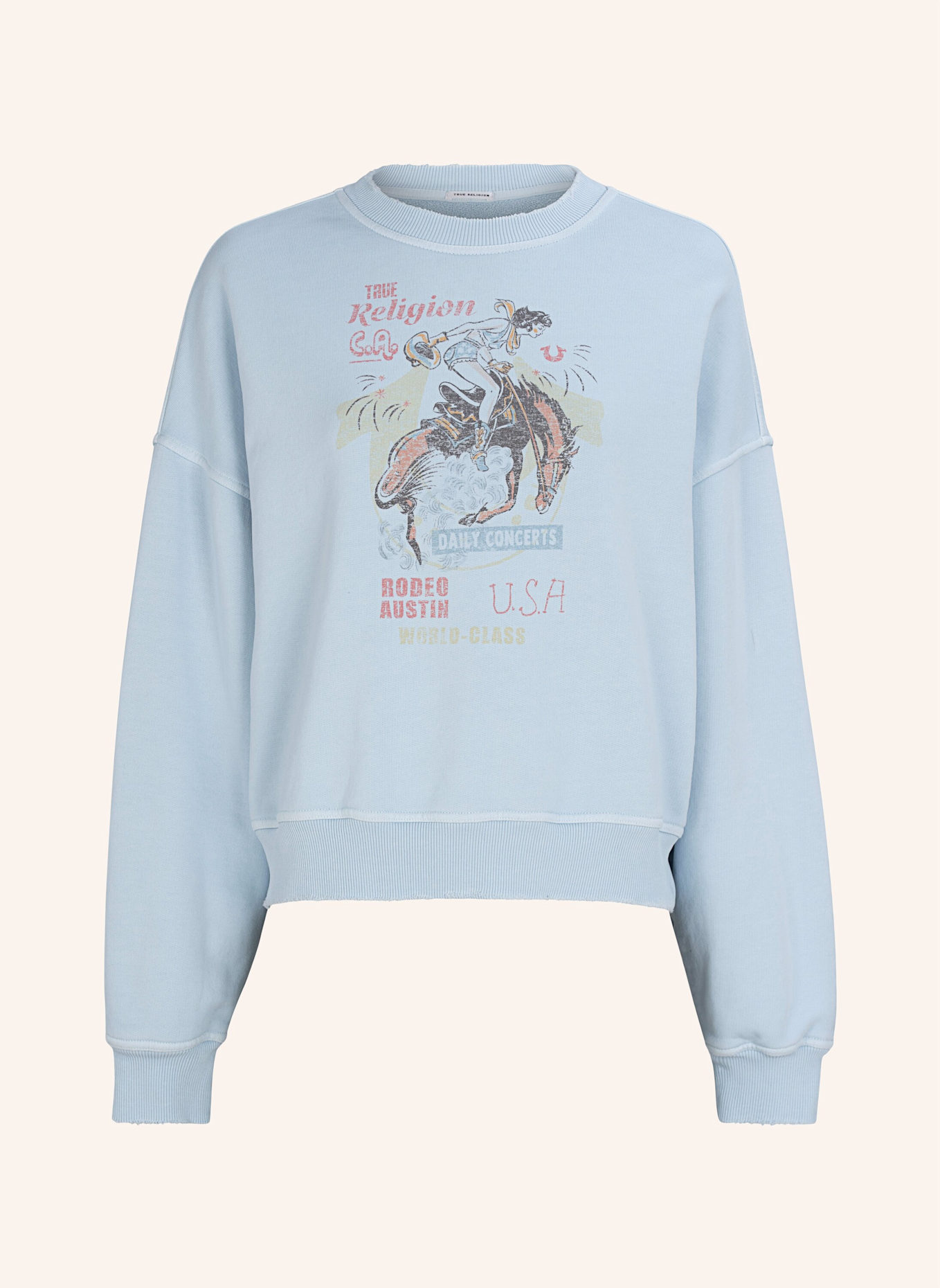 TRUE RELIGION Sweatshirt RODEO: HELLBLAU