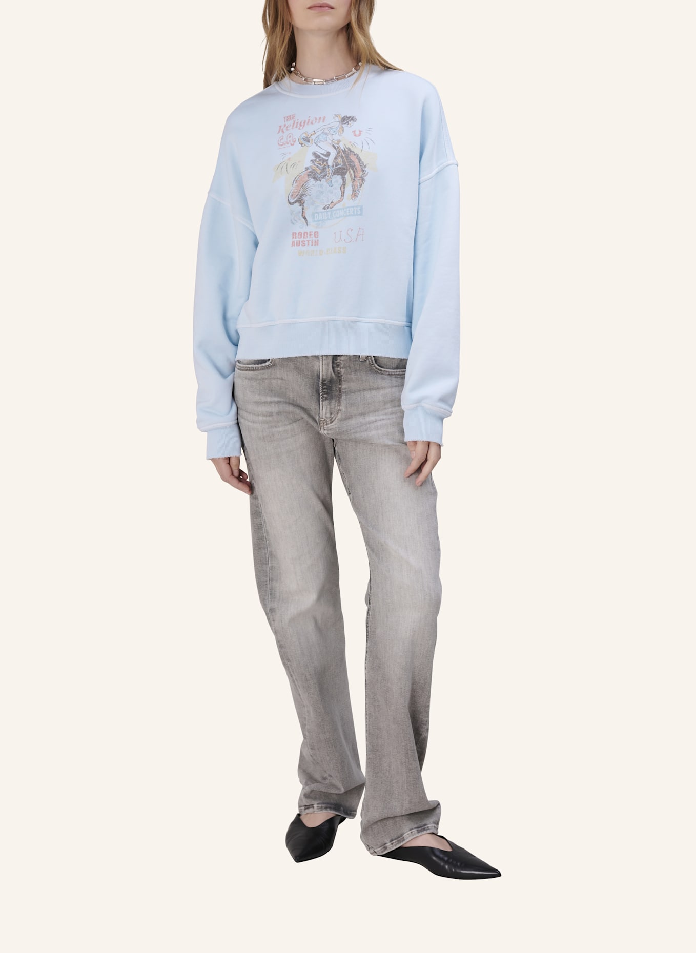 TRUE RELIGION Sweatshirt RODEO: HELLBLAU
