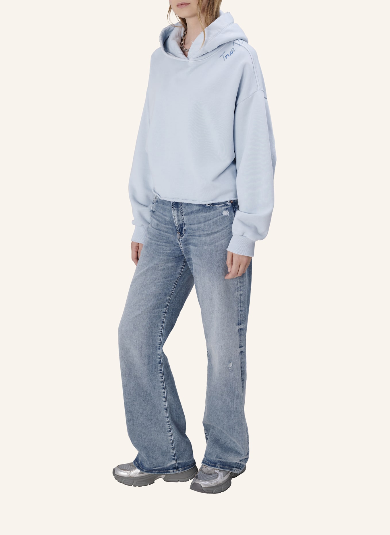 TRUE RELIGION Hoodie EMBRO: HELLBLAU