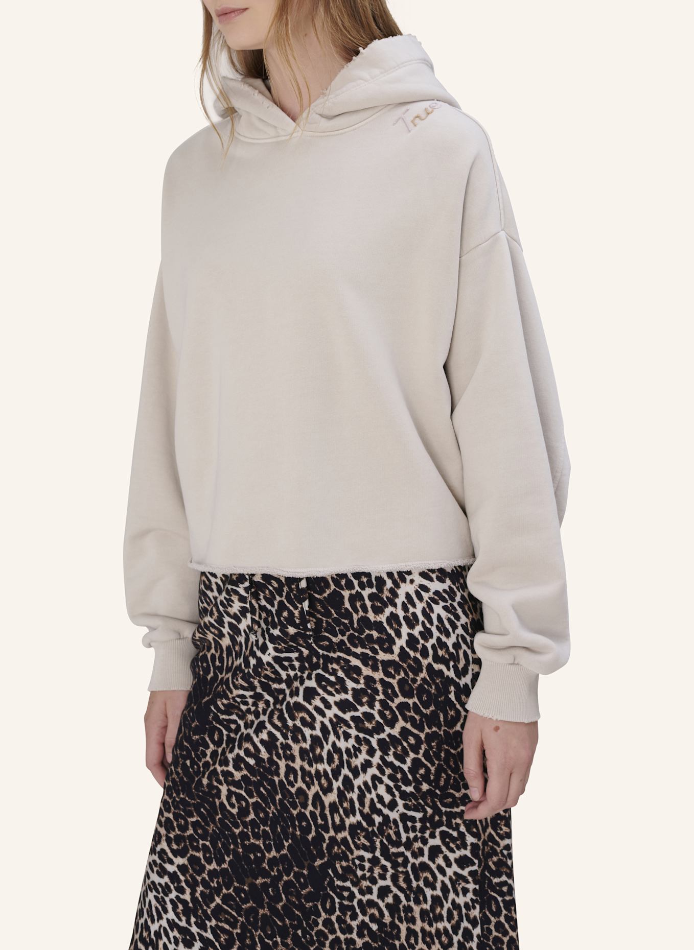 TRUE RELIGION Hoodie EMBRO: BEIGE