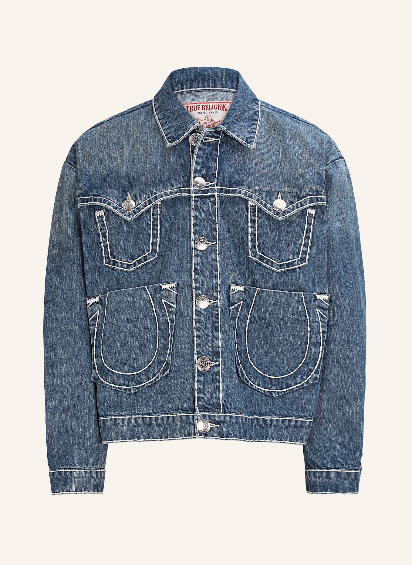 TRUE RELIGION Jeansjacke Oversized: BLAU
