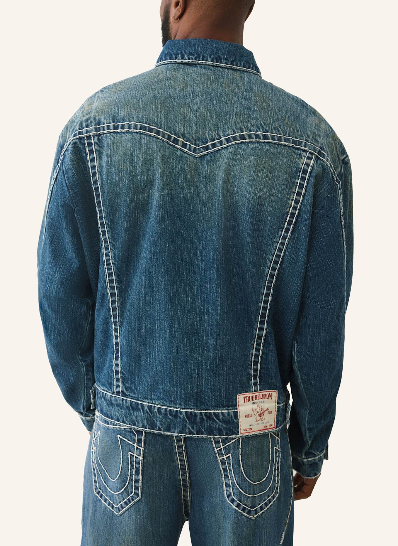 TRUE RELIGION Jeansjacke Oversized: BLAU