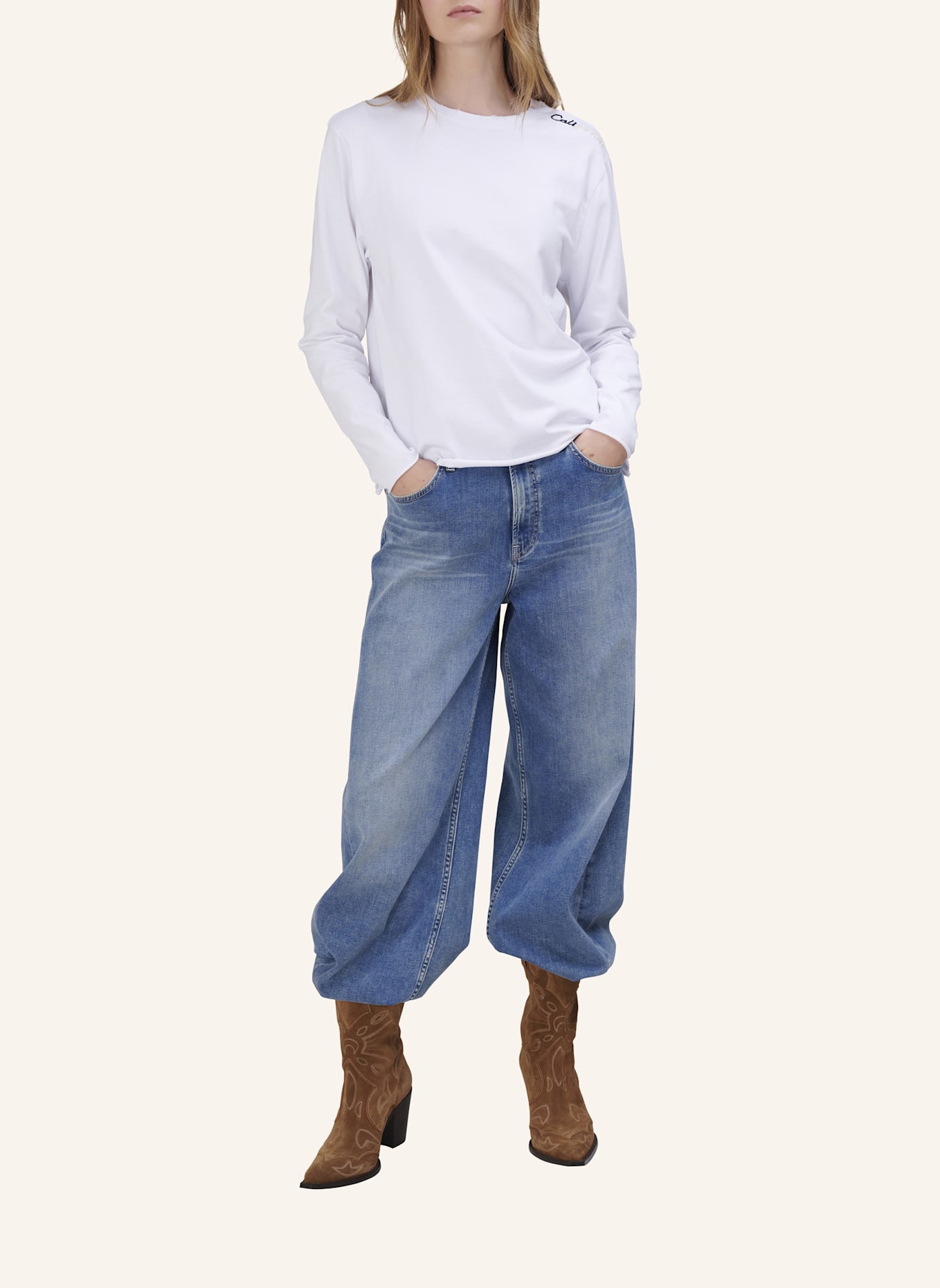 TRUE RELIGION Longsleeve EMBRO: WEISS