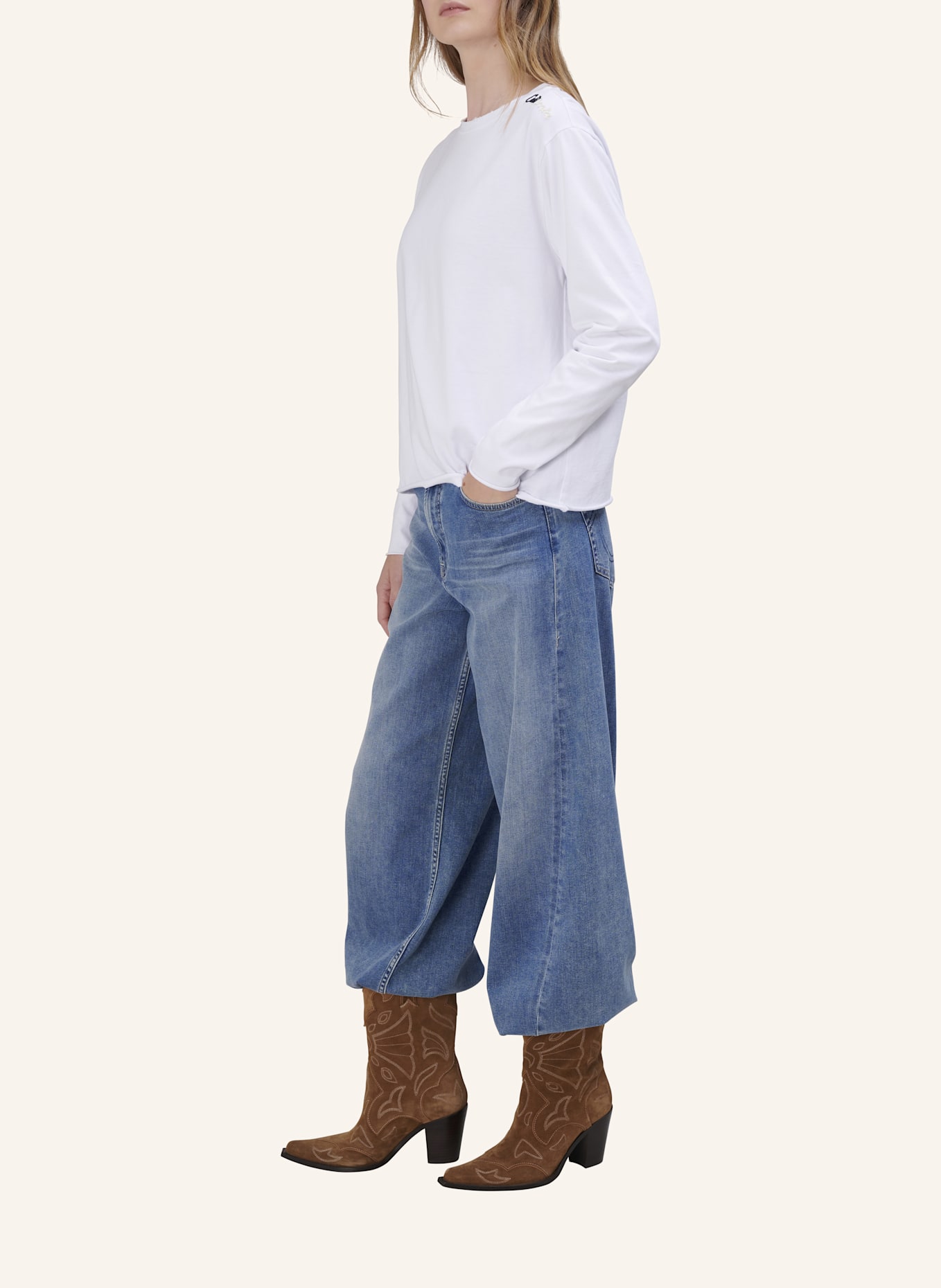 TRUE RELIGION Longsleeve EMBRO: WEISS