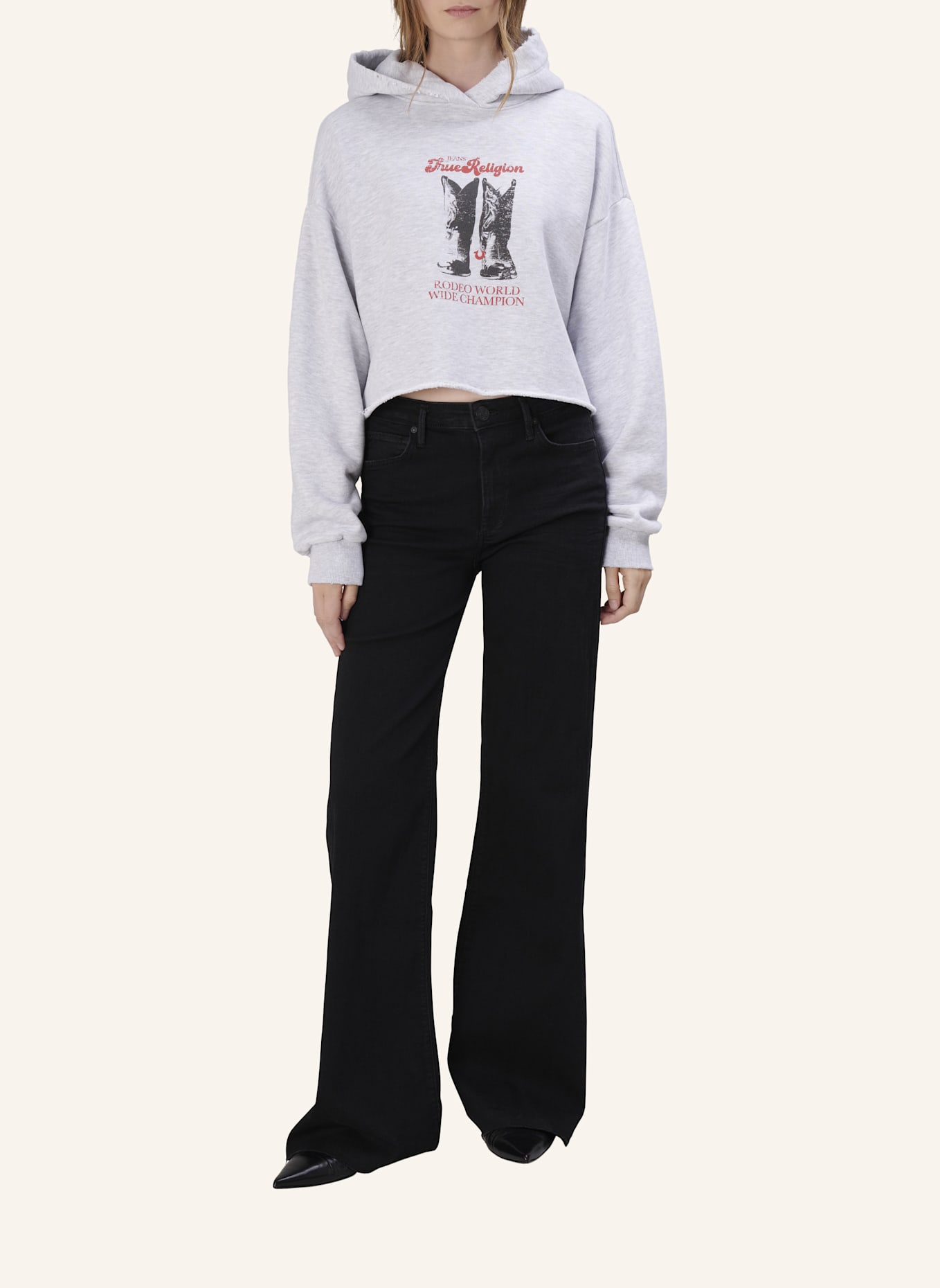 TRUE RELIGION Hoodie BOOTS: GRAU