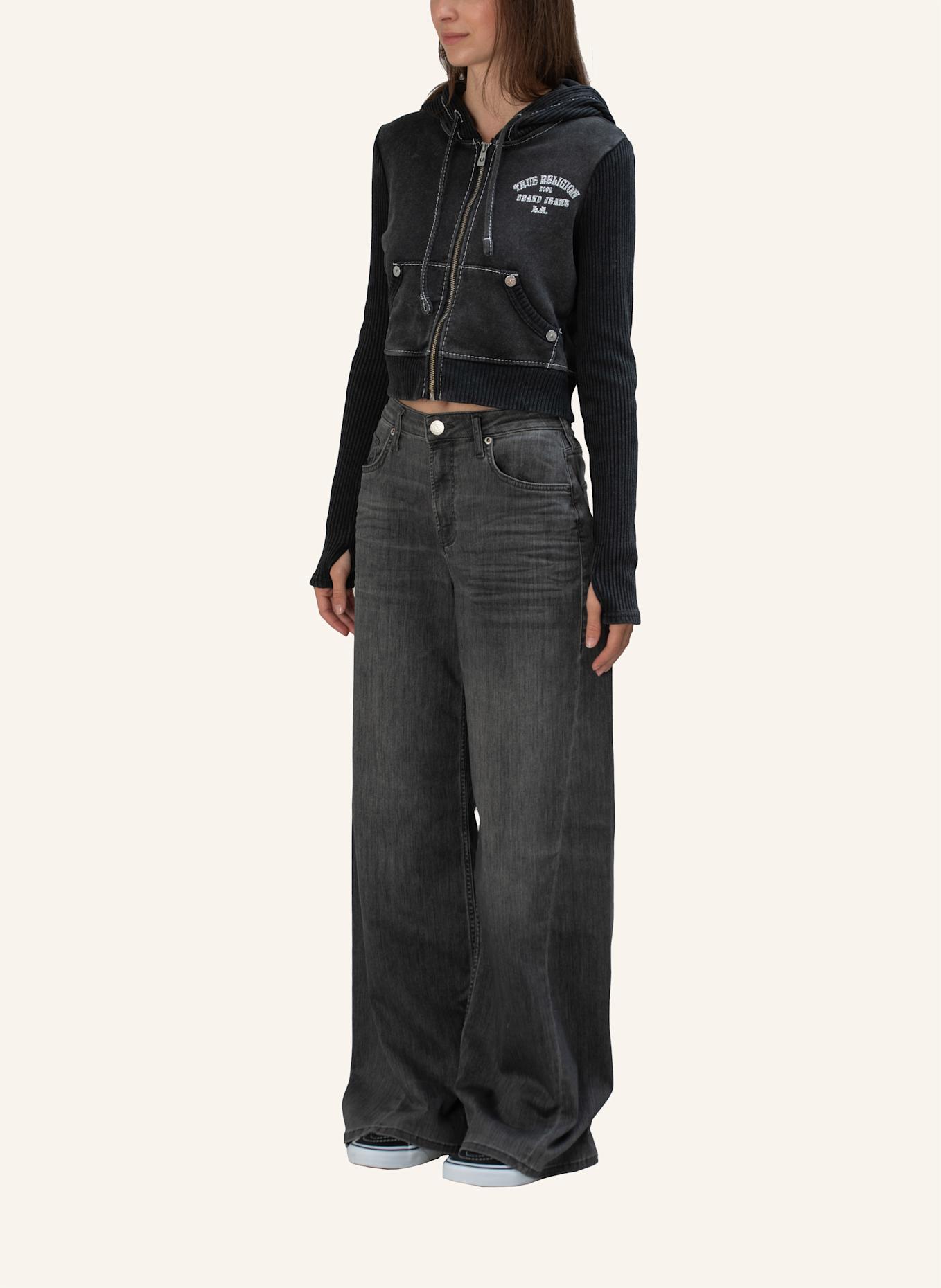 TRUE RELIGION Zip-Hoodie: SCHWARZ