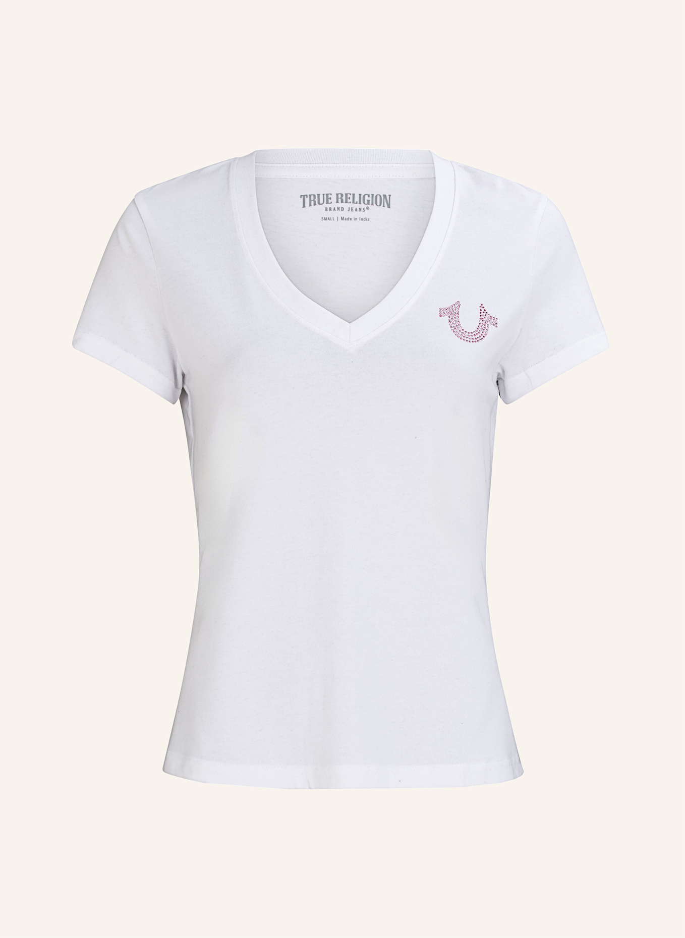 TRUE RELIGION T-Shirt BUDDHA CRYSTAL: WEISS