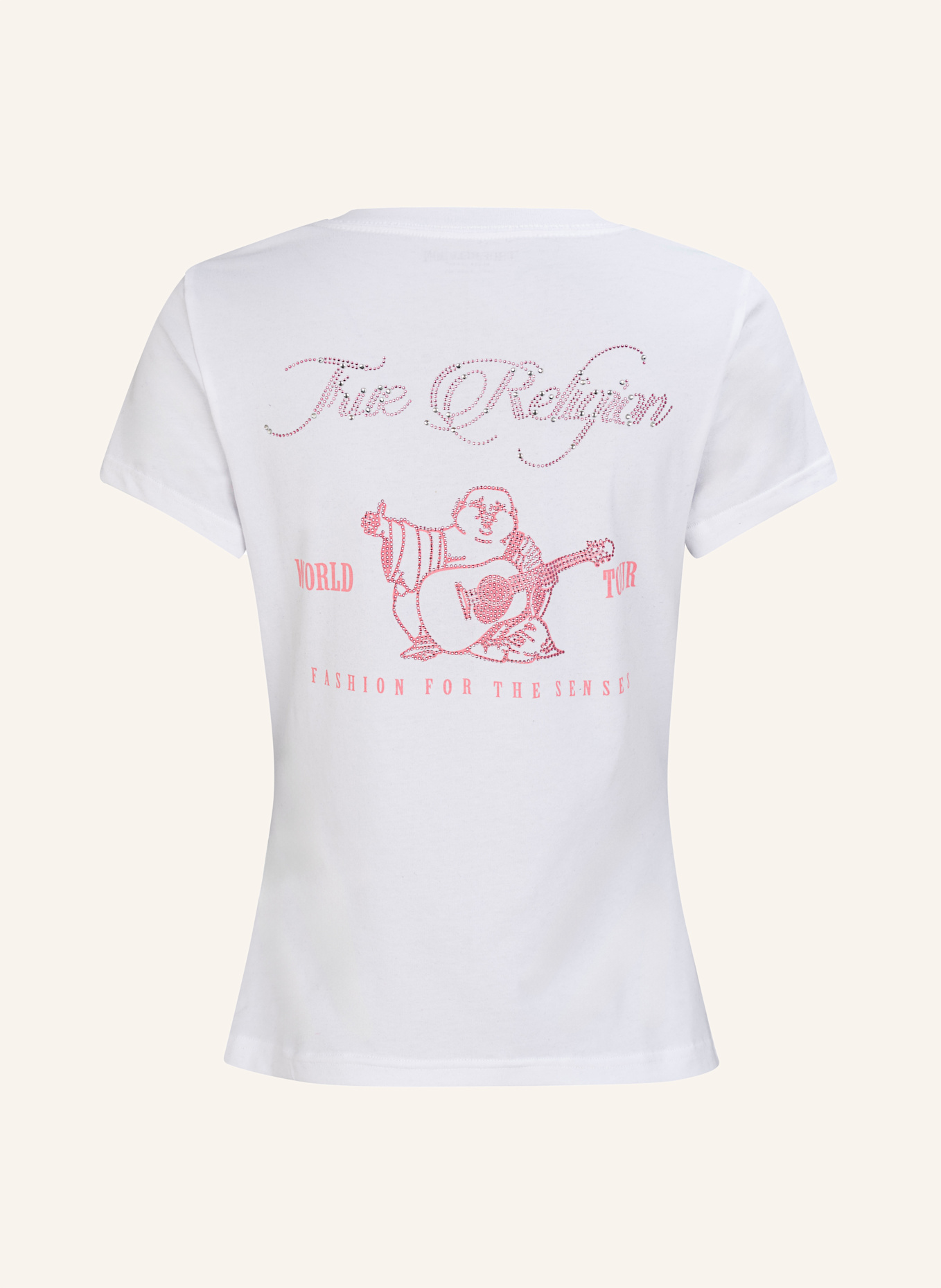 TRUE RELIGION T-Shirt BUDDHA CRYSTAL: WEISS
