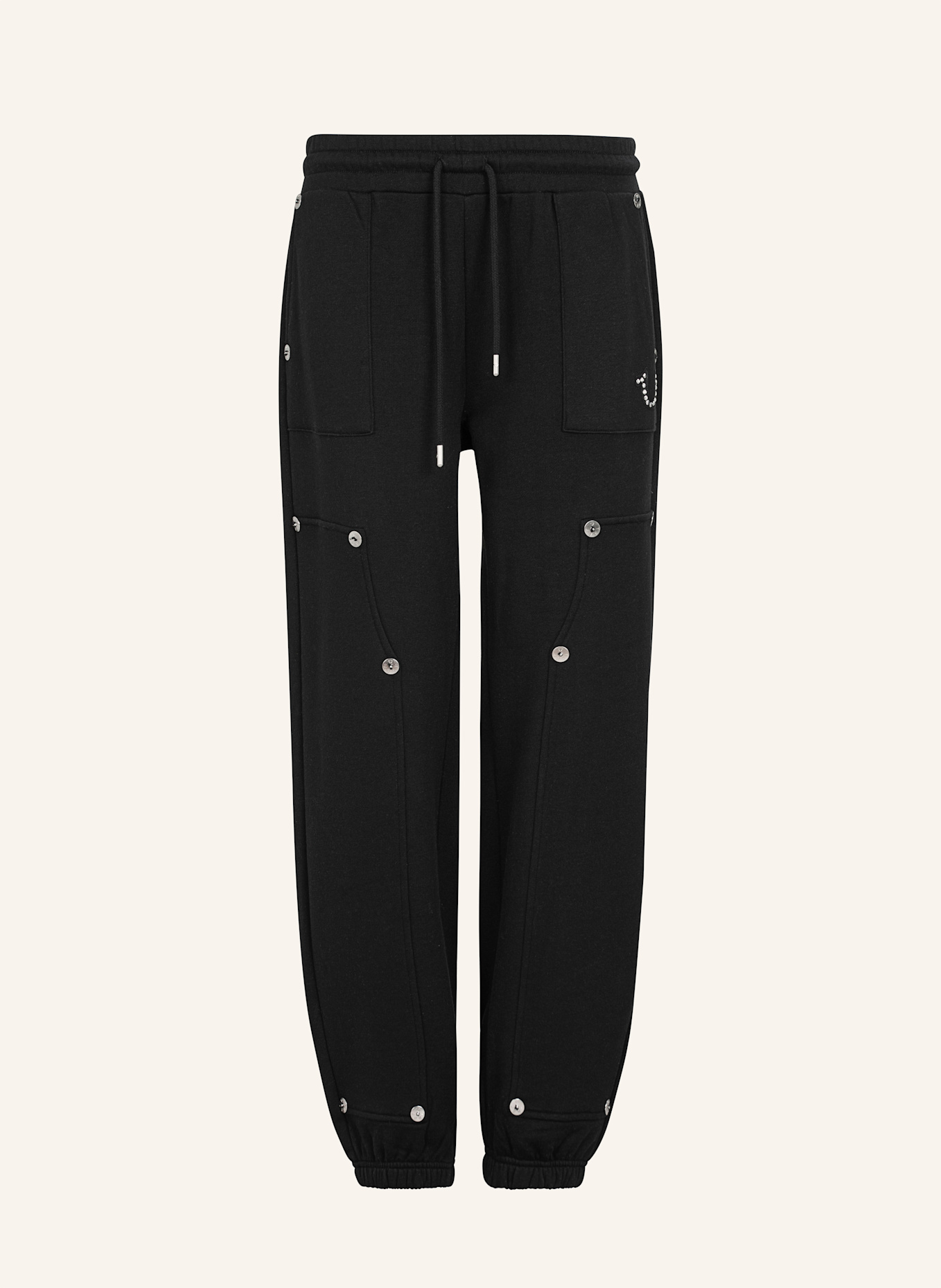 TRUE RELIGION Sweathose STUDDED CARPENTER: SCHWARZ