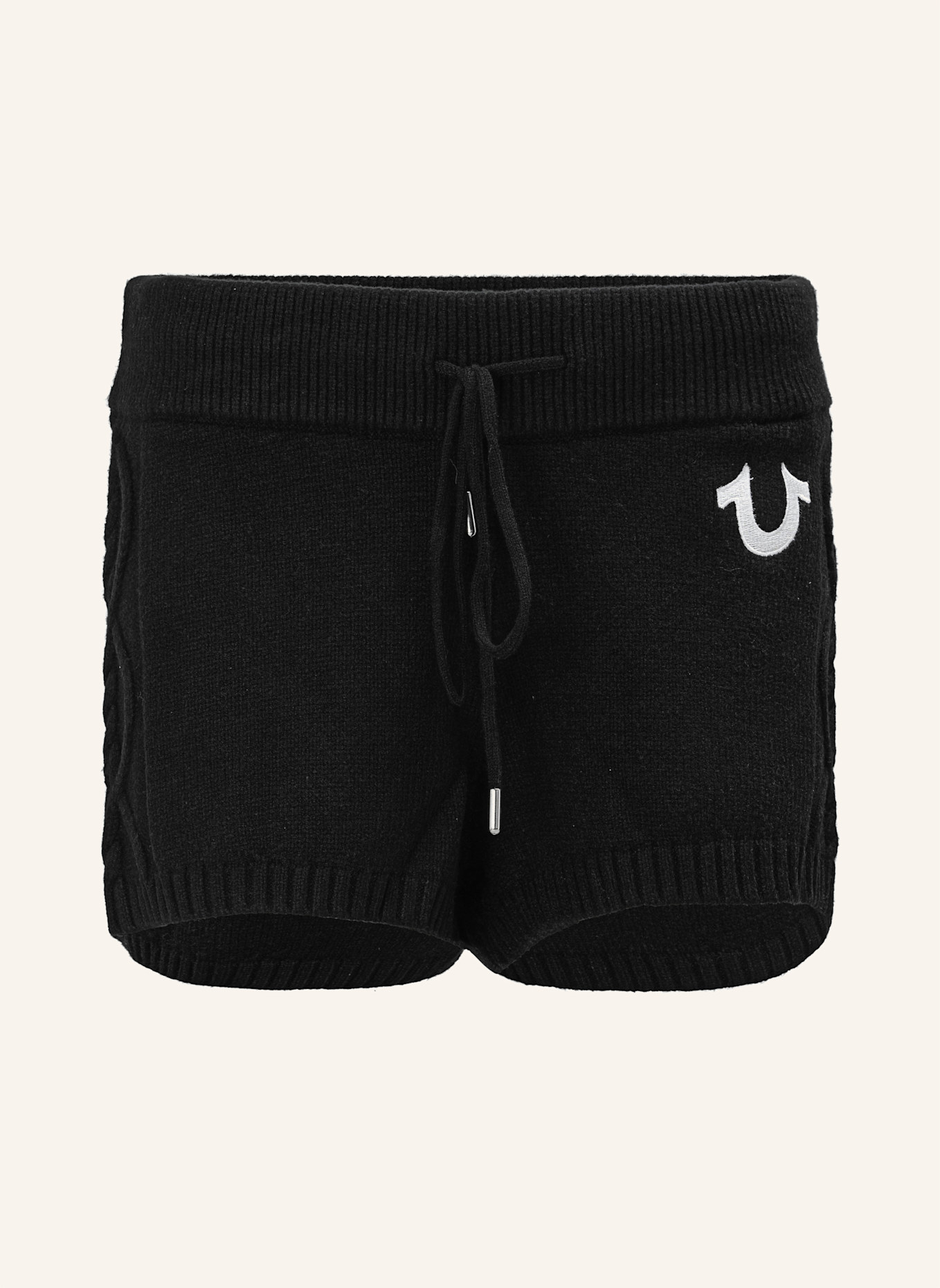 TRUE RELIGION Sweatshorts EMBROIDERED: SCHWARZ