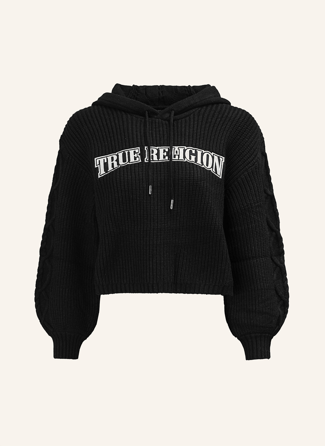 TRUE RELIGION Hoodie EMBROIDERY: SCHWARZ