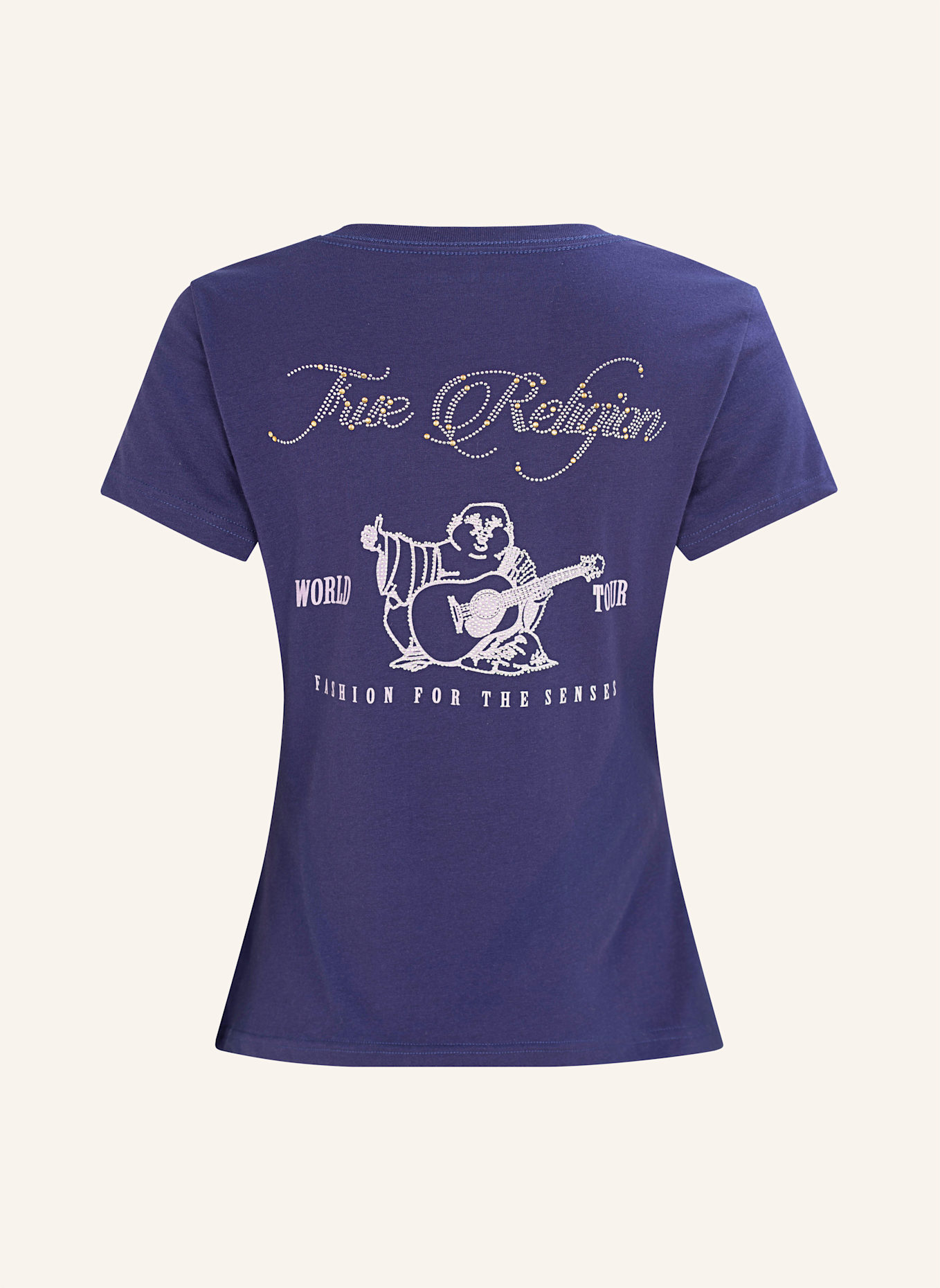 TRUE RELIGION T-Shirt BUDDHA CRYSTAL: BLAU