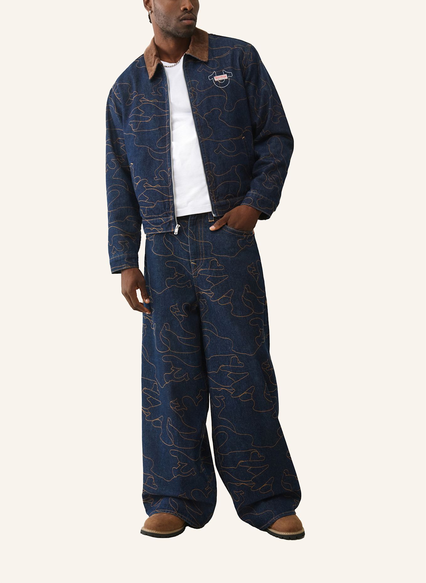 TRUE RELIGION Jeansjacke Oversized: BLAU