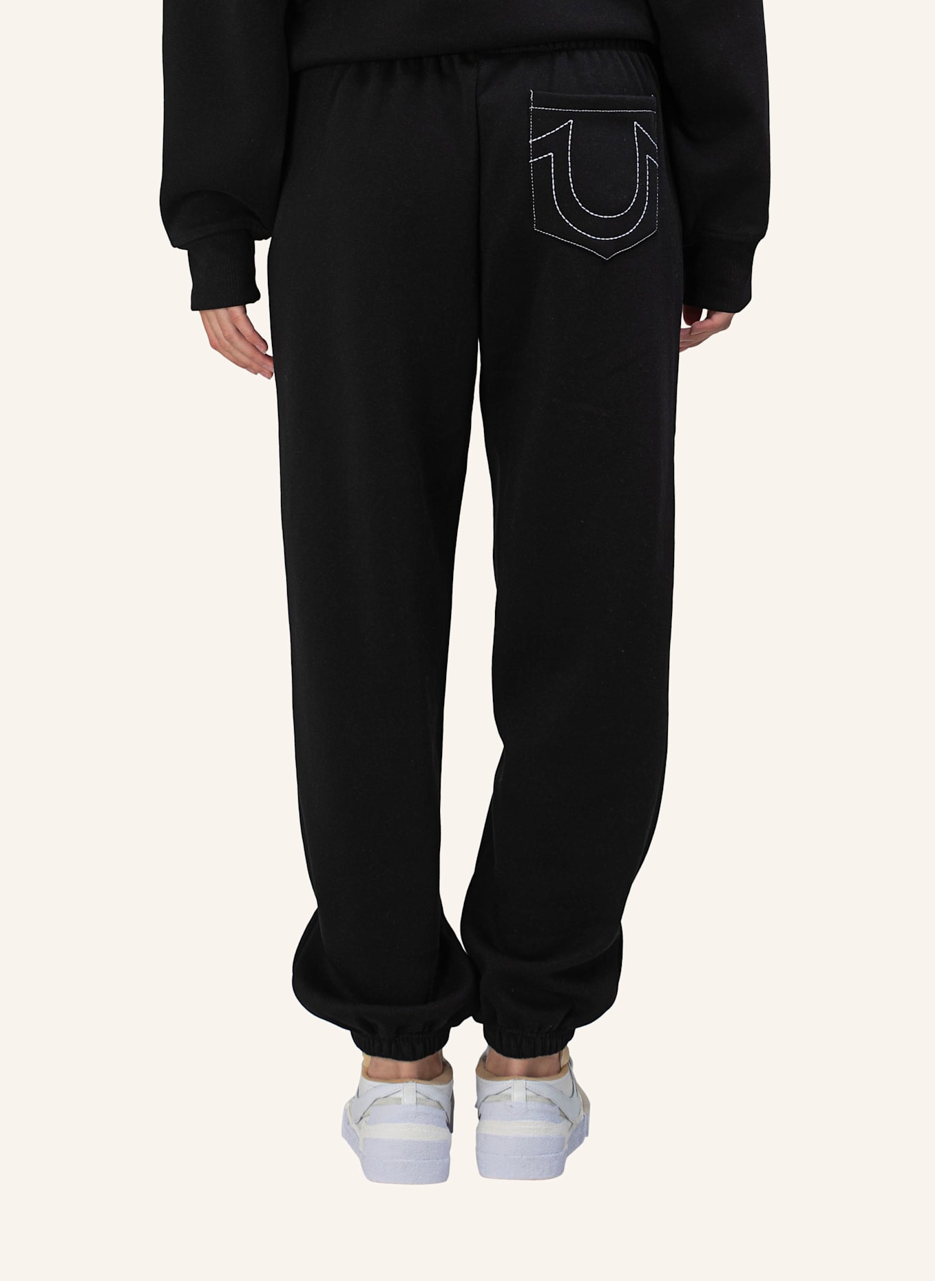 TRUE RELIGION Sweathose EMBROIDERY: SCHWARZ