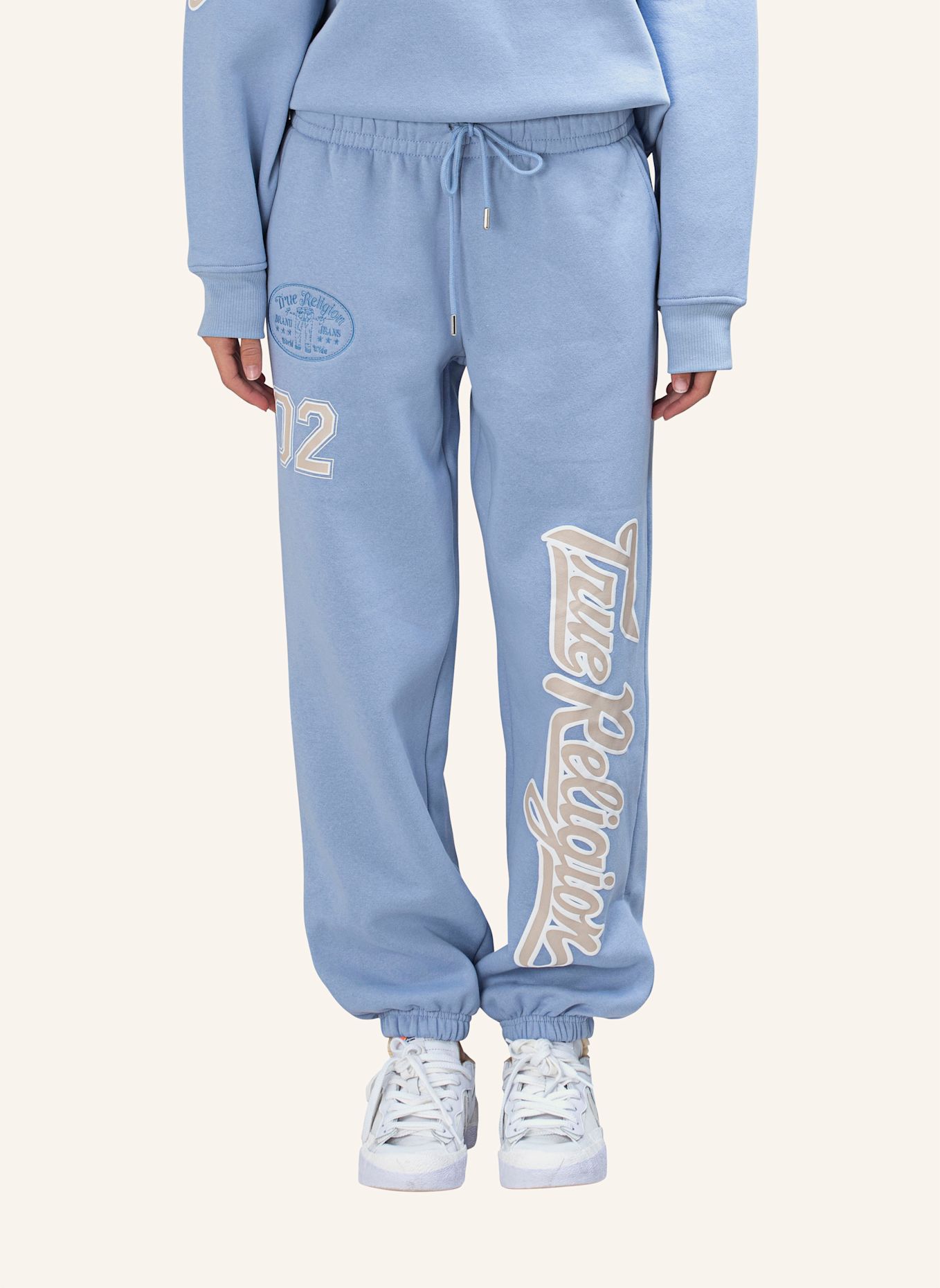 TRUE RELIGION Sweathose EMBROIDERY: BLAU