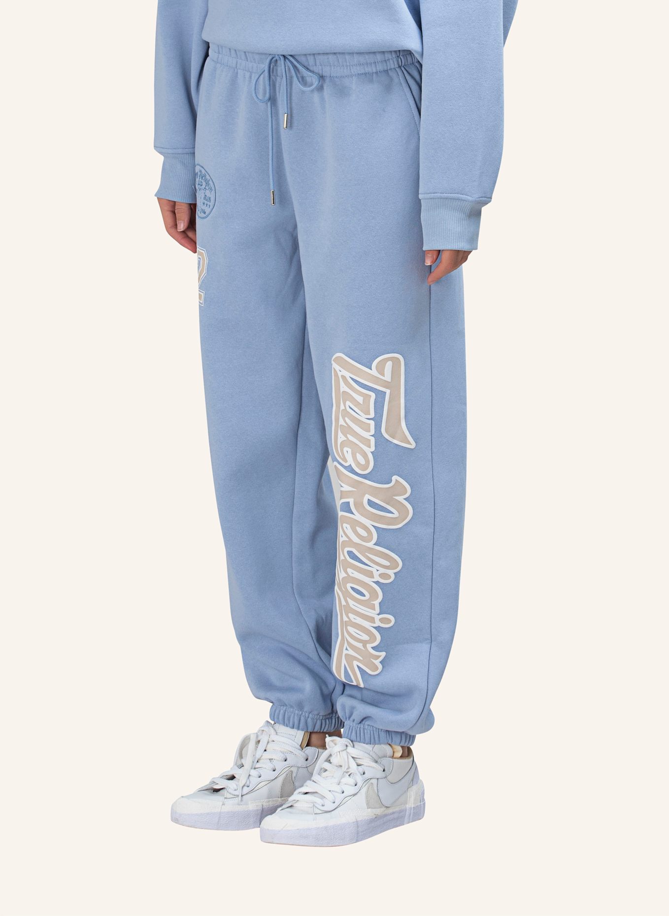 TRUE RELIGION Sweathose EMBROIDERY: BLAU