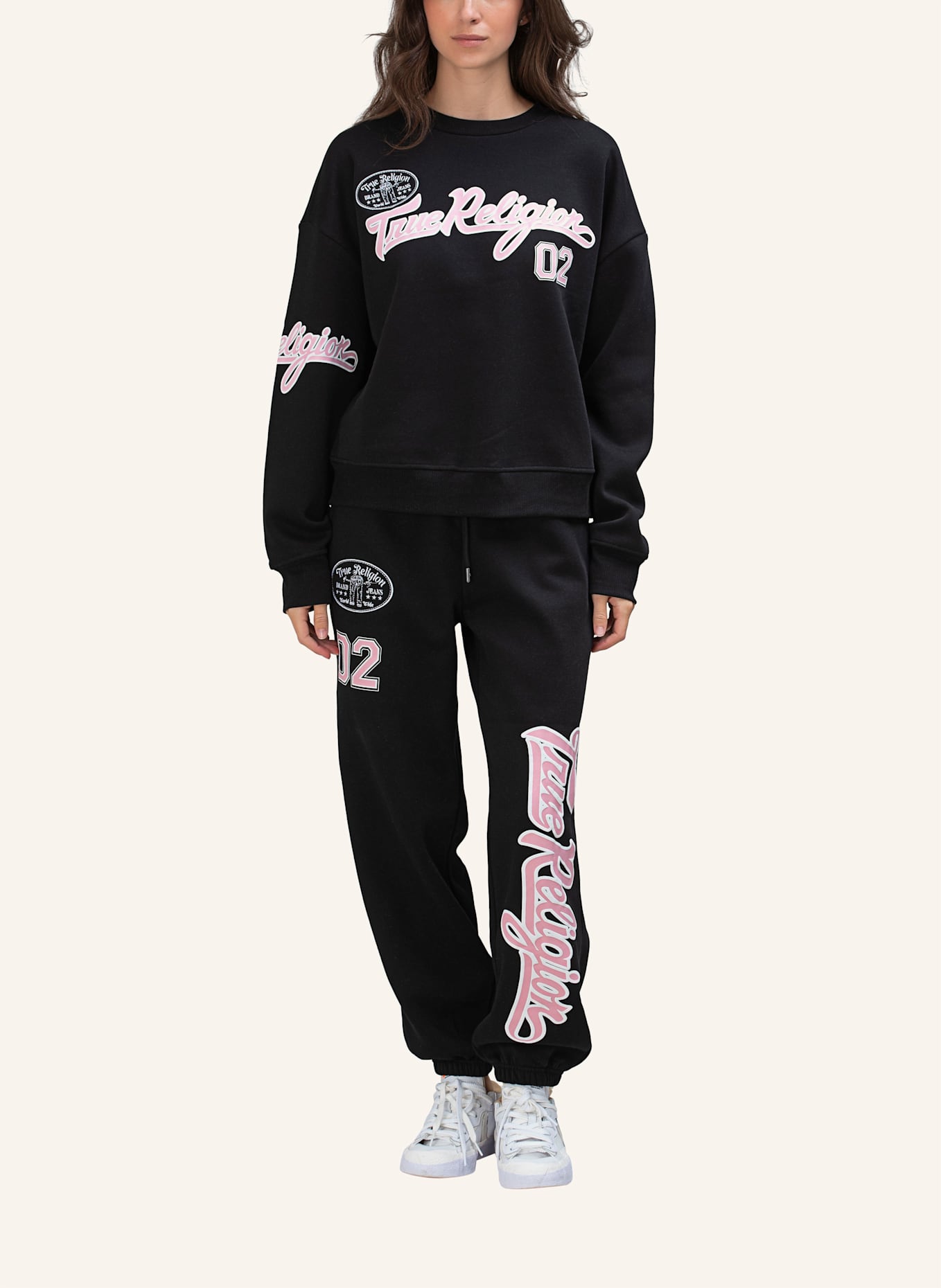 TRUE RELIGION Sweatshirt EMBROIDERY: SCHWARZ