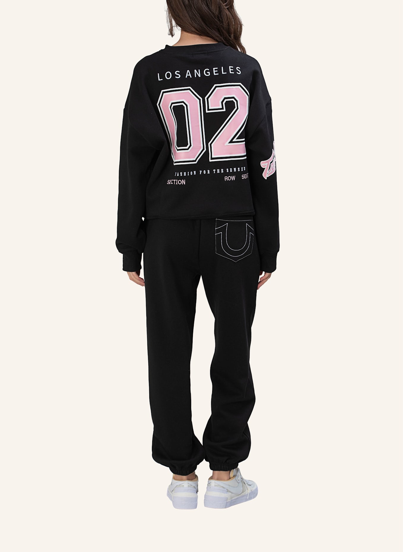 TRUE RELIGION Sweatshirt EMBROIDERY: SCHWARZ