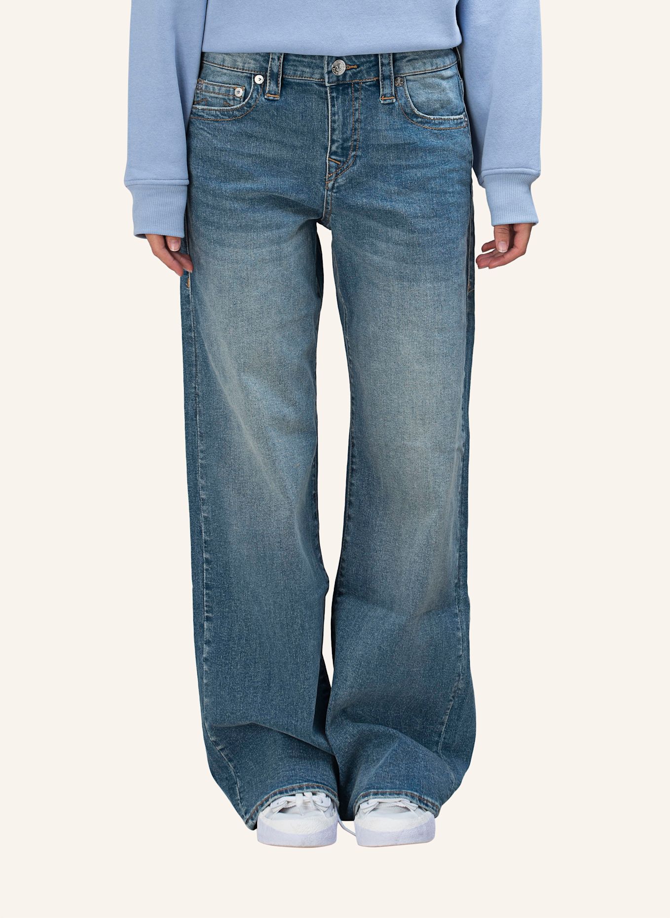 TRUE RELIGION Jeans BOBBI BAGGY: HELLBLAU / GRAU