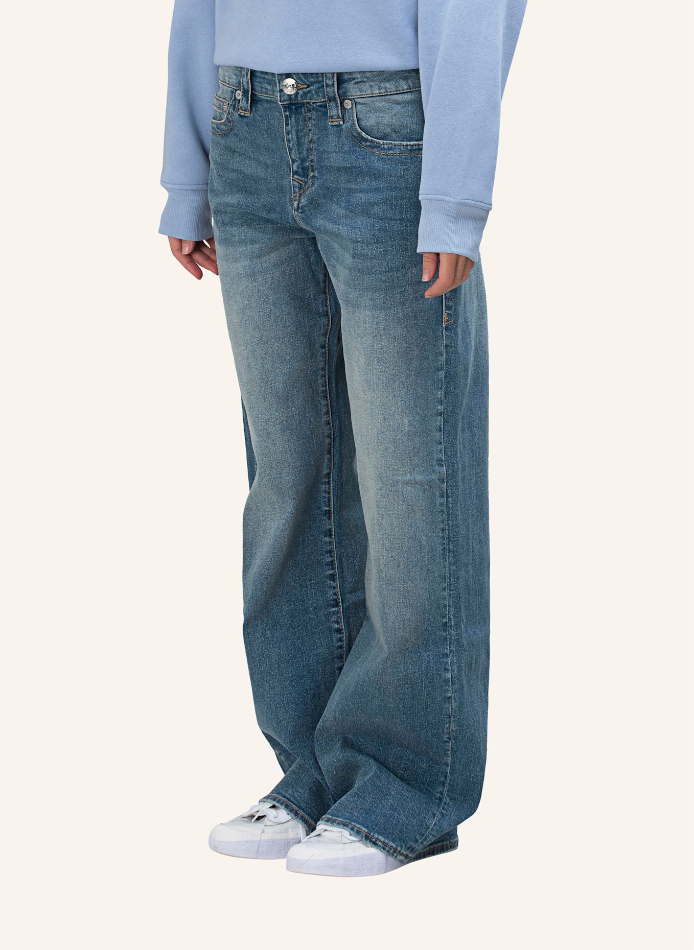 TRUE RELIGION Jeans BOBBI BAGGY: HELLBLAU/ GRAU