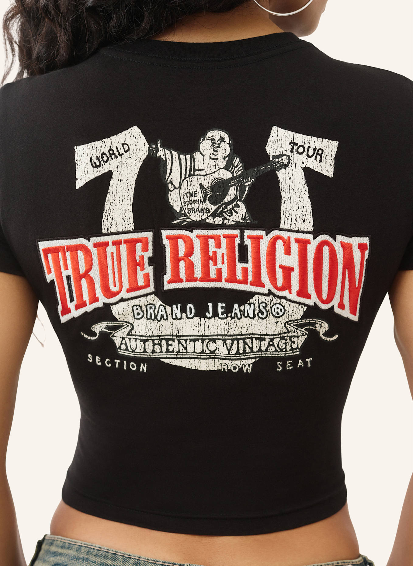 TRUE RELIGION T-Shirt PRINTED: SCHWARZ
