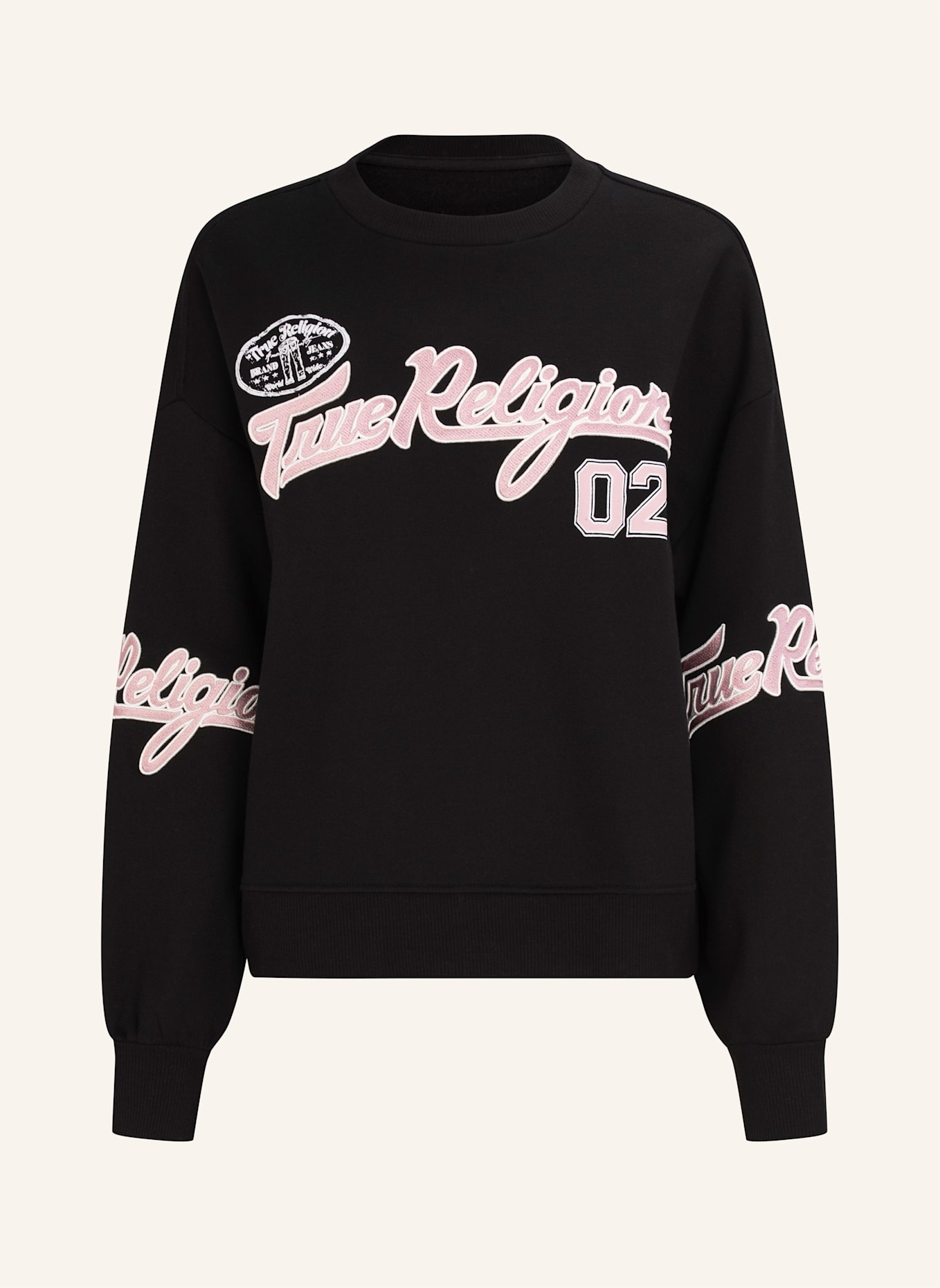 TRUE RELIGION Sweatshirt EMBROIDERY: SCHWARZ