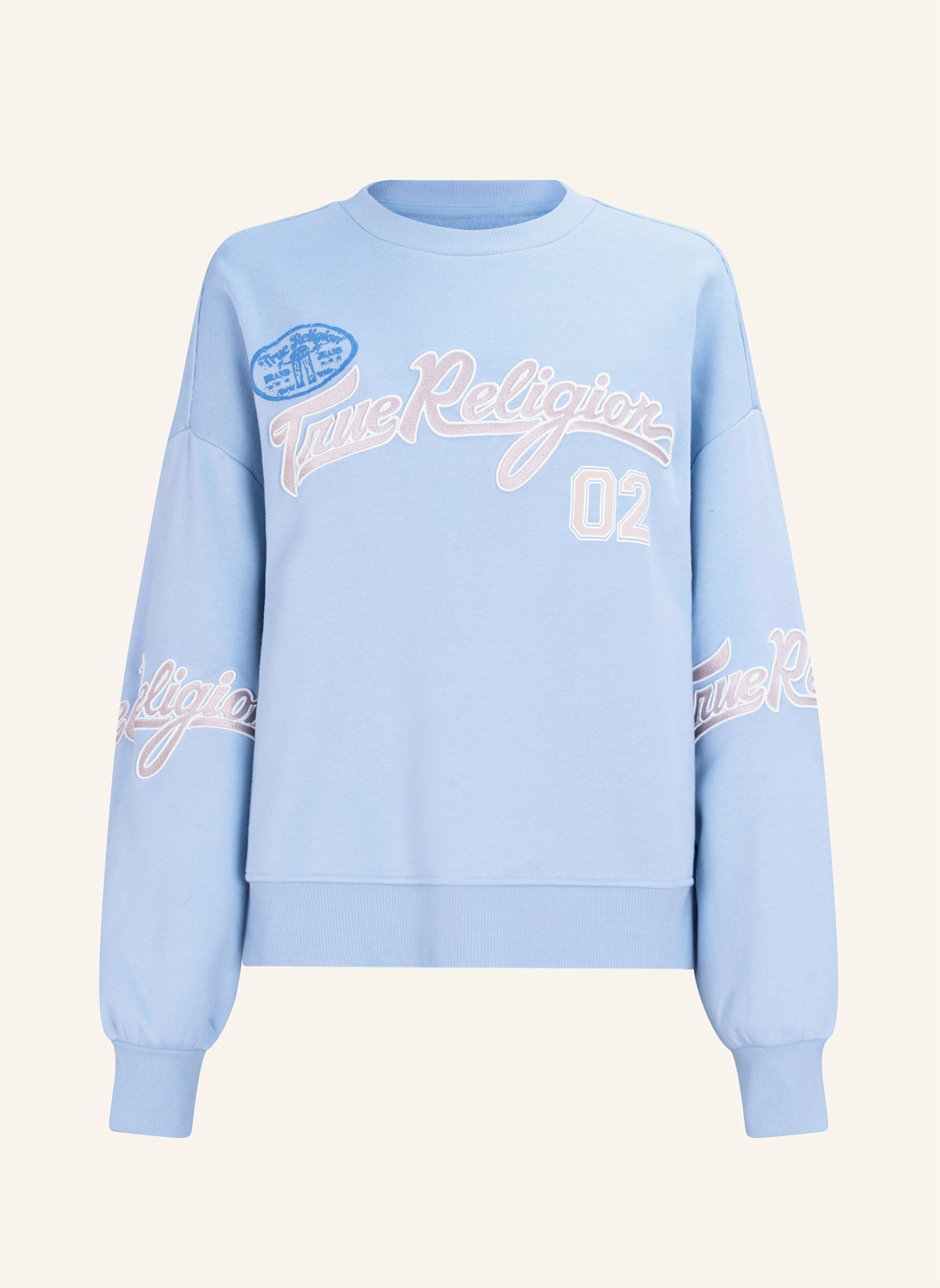 TRUE RELIGION Sweatshirt EMBROIDERY: BLAU