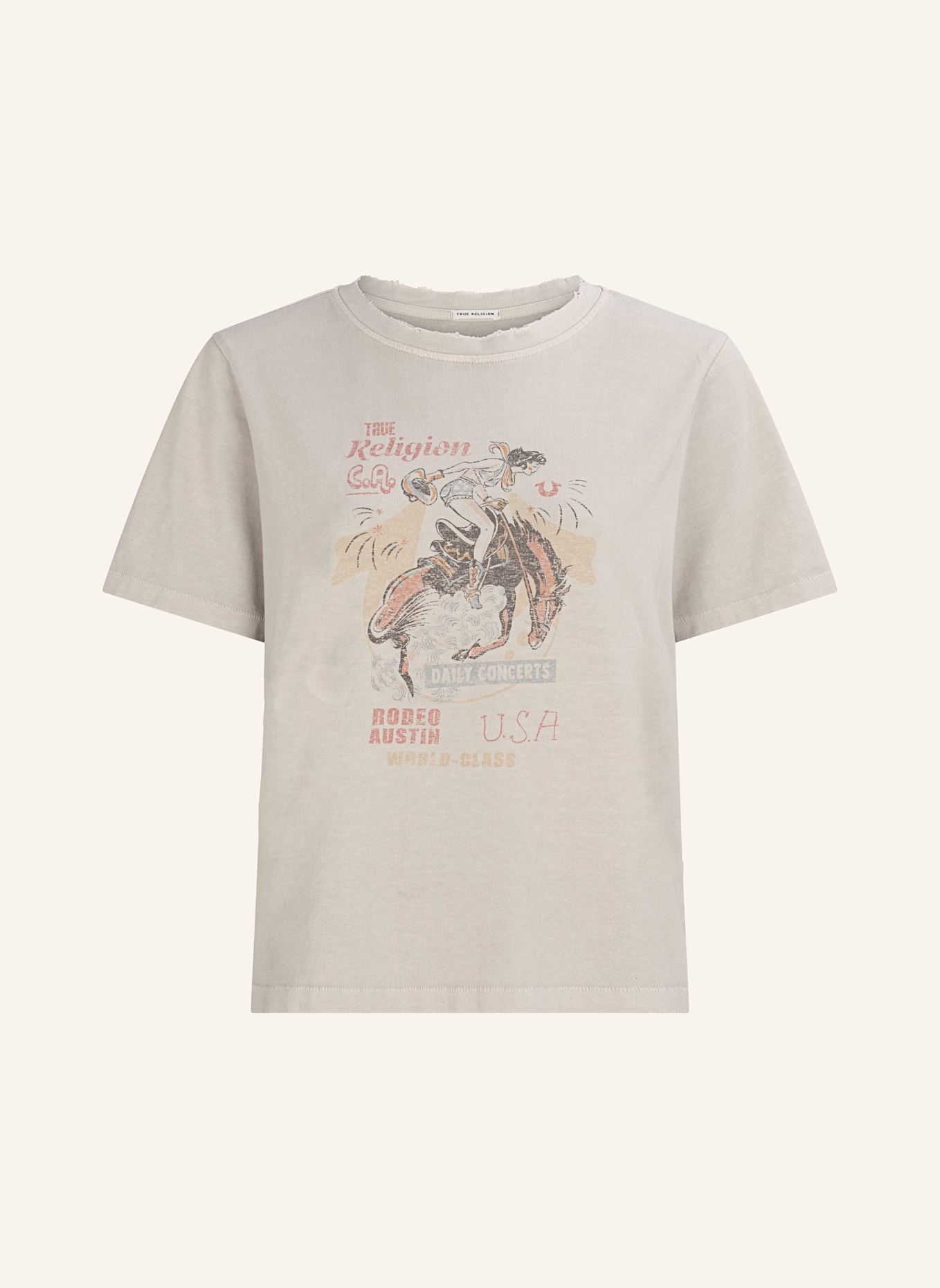 TRUE RELIGION T-Shirt RODEO: BEIGE