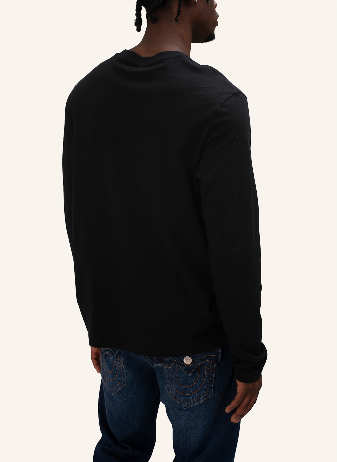 TRUE RELIGION Longsleeve LOVE: SCHWARZ