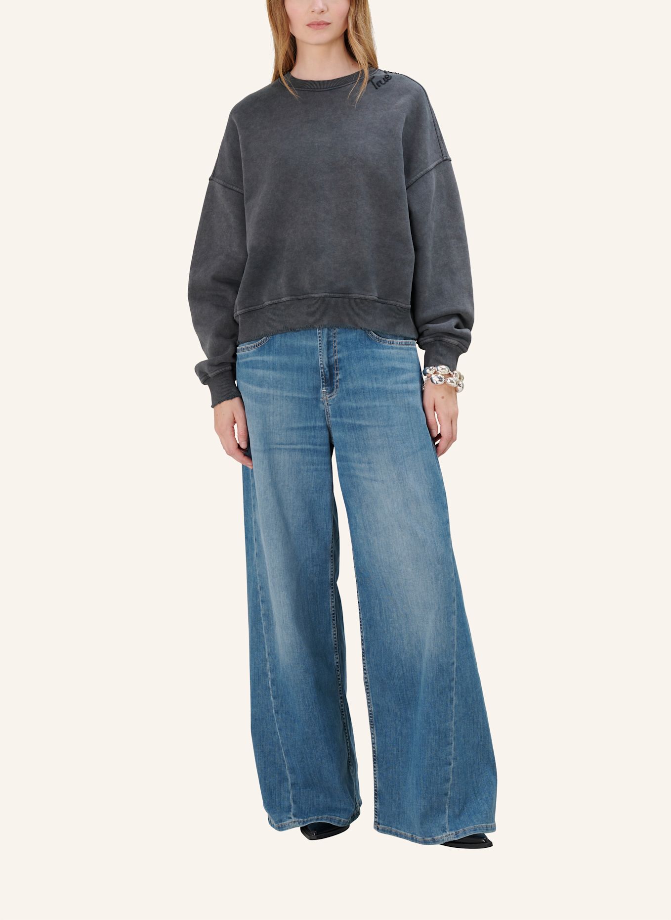 TRUE RELIGION Sweatshirt EMBRO: SCHWARZ