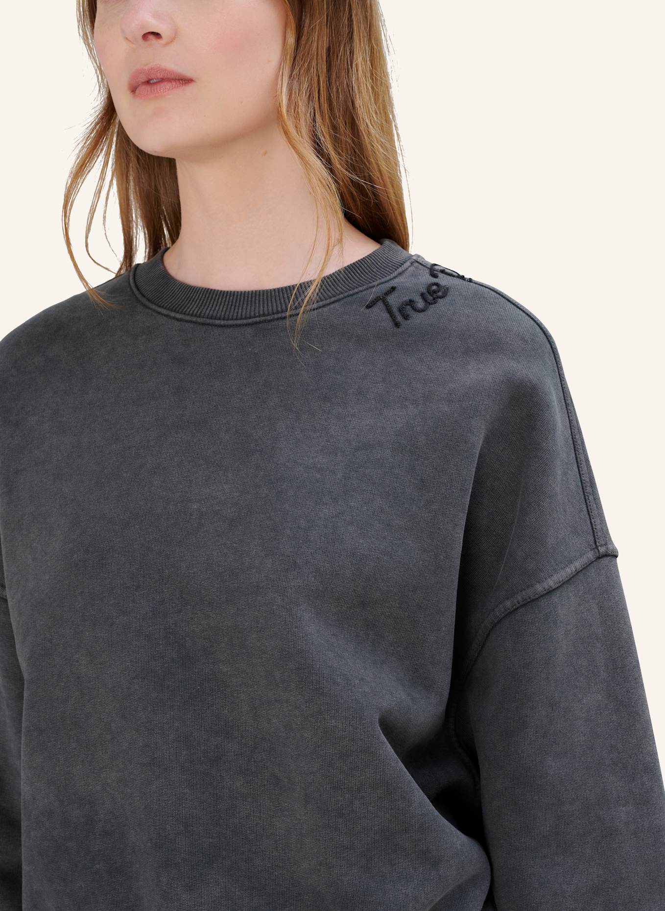 TRUE RELIGION Sweatshirt EMBRO: SCHWARZ