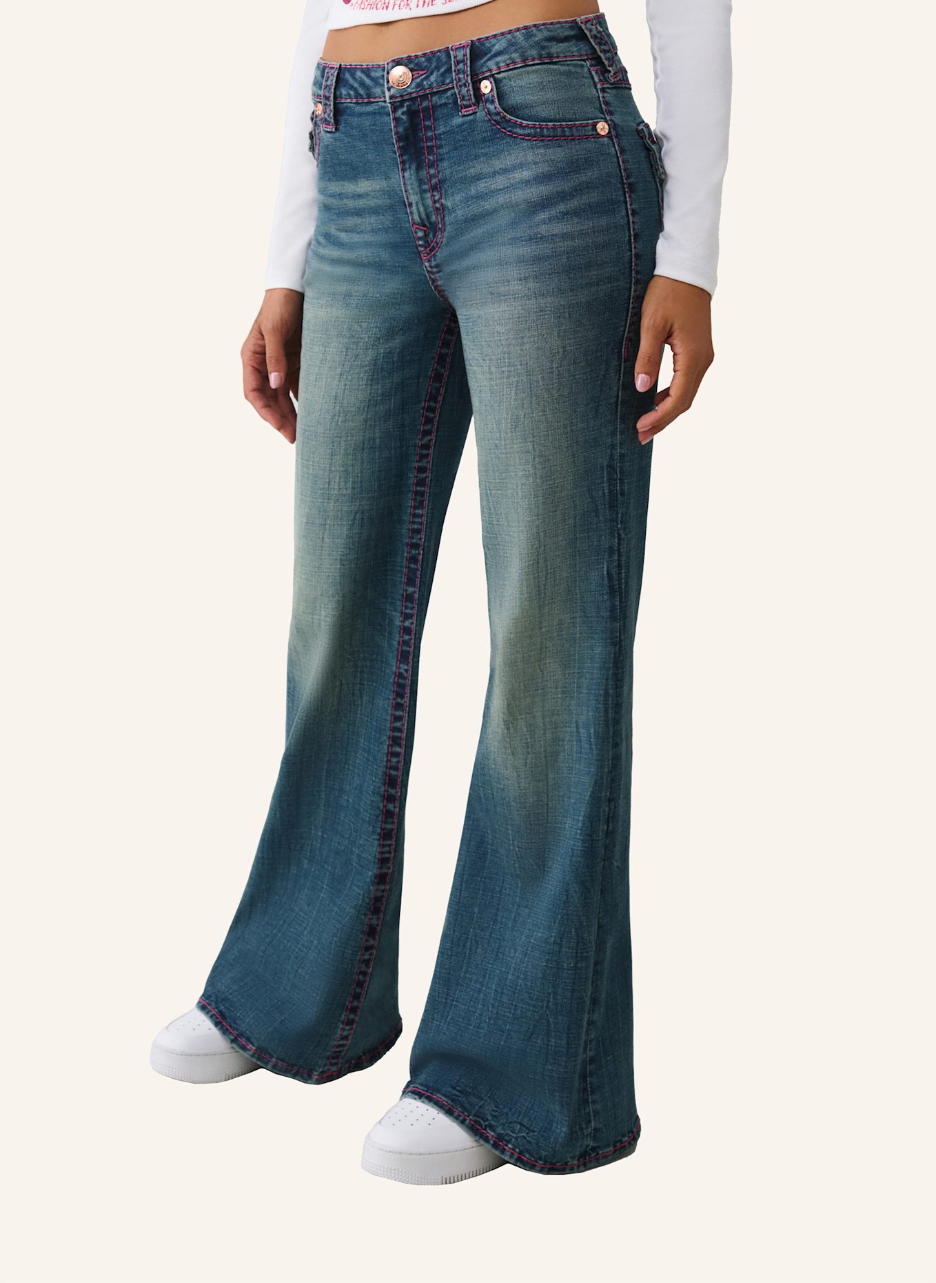 TRUE RELIGION Jeans KATRINA High Rise Flare: BLAU