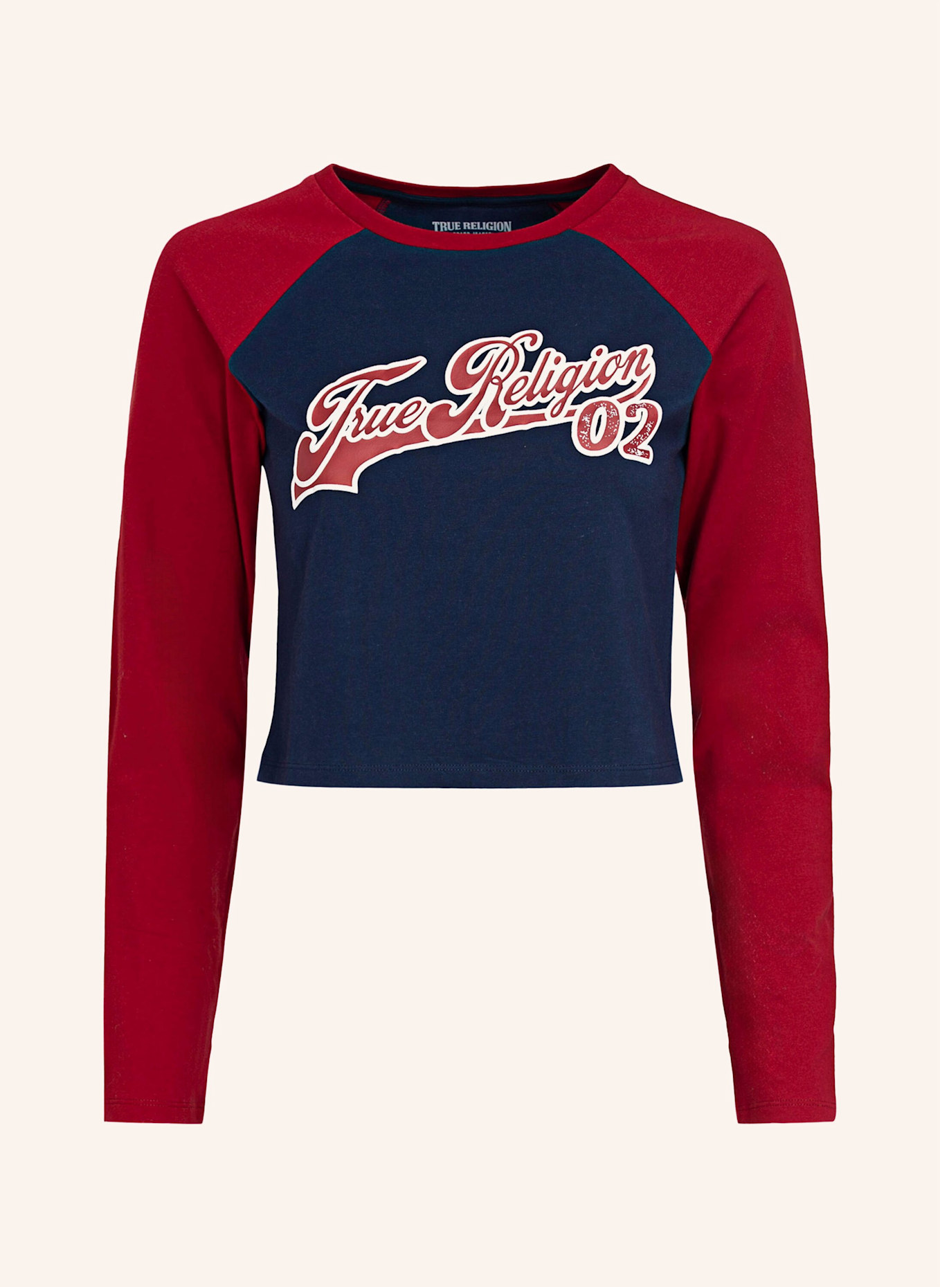 TRUE RELIGION Longsleeve CONTRAST: BLAU/ ROT
