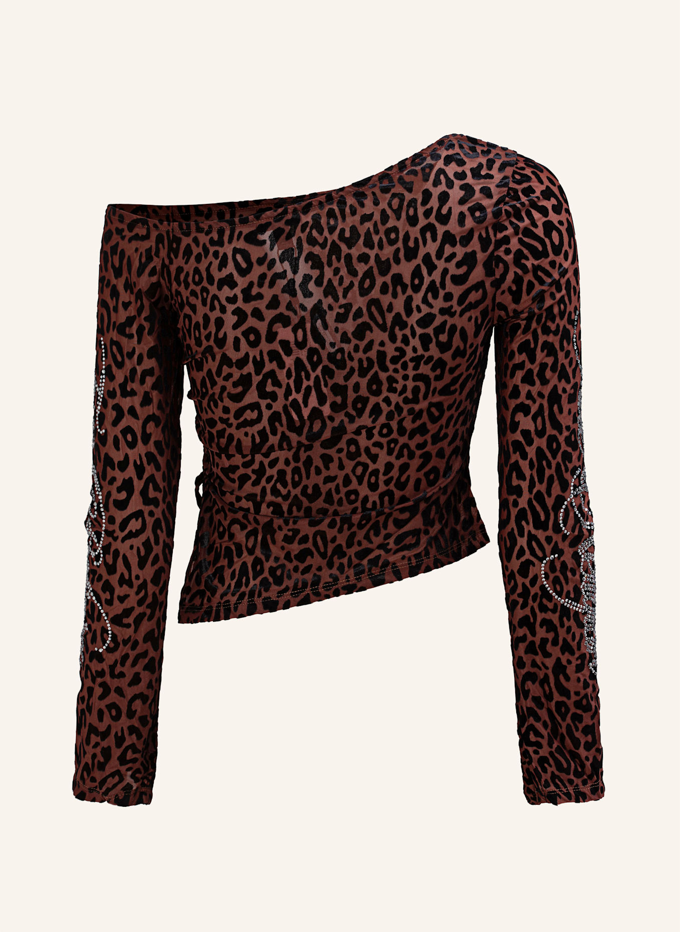 TRUE RELIGION Langarm-Shirt ASYMMETRICAL: BRAUN