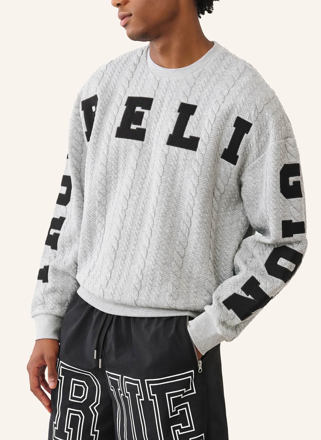 TRUE RELIGION Sweatshirt: GRAU